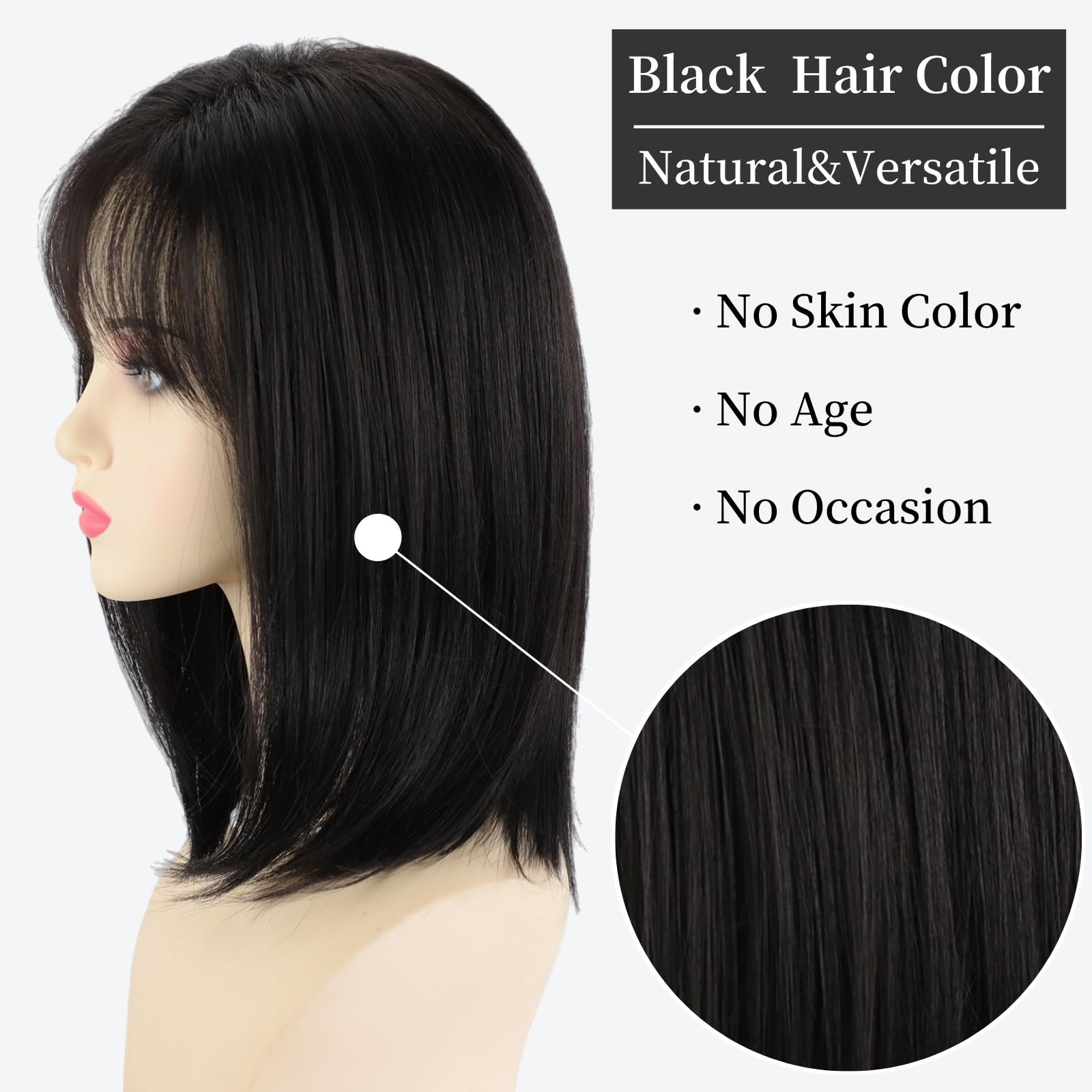 RENERSHOW Ombre Blonde Highlight Layered Bob Wig with Bangs for White Women