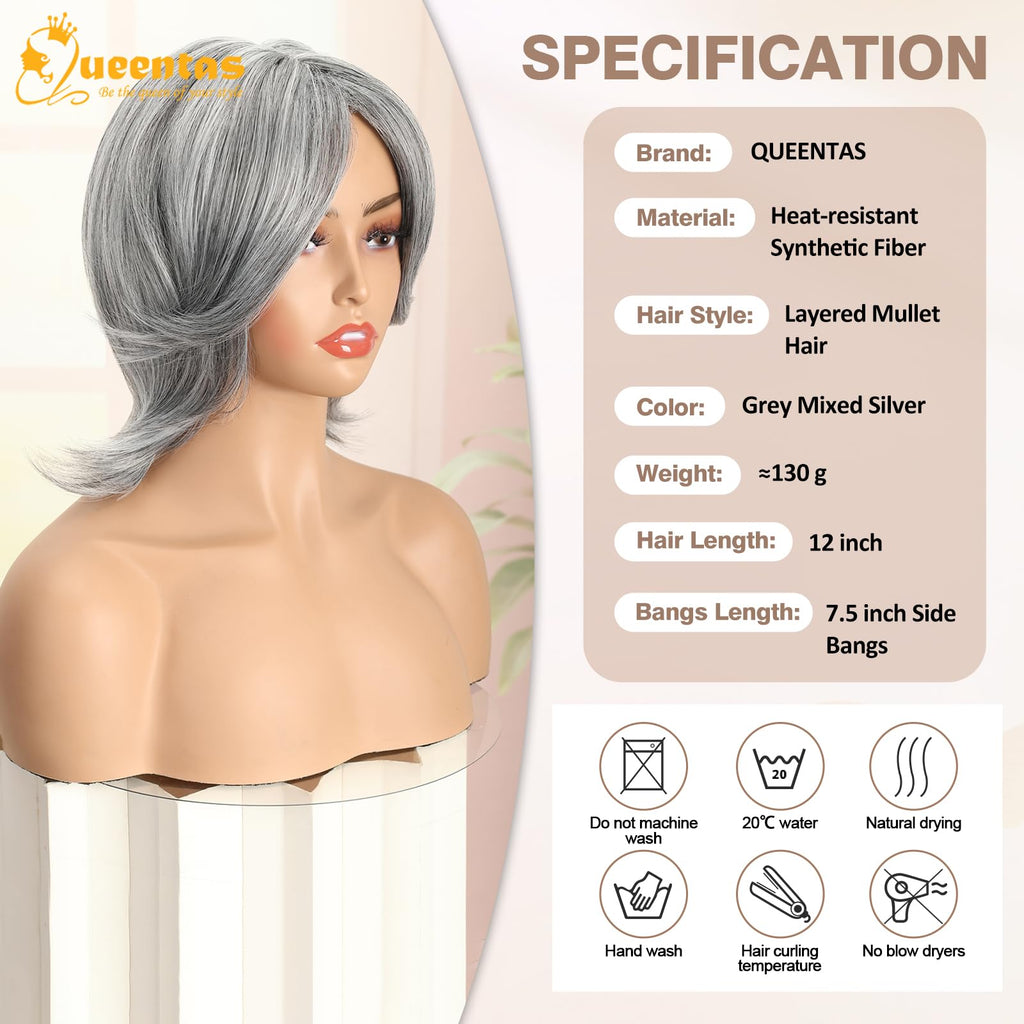 8" Layered Pixie Cut Synthetic Wig for Women Blonde Mixed Brown with Roots