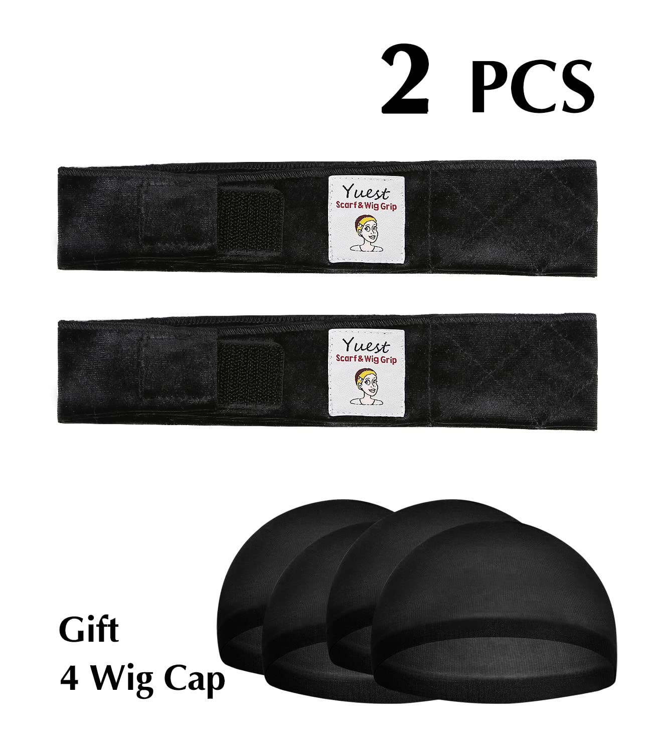 2 Pack Wig Grip Band - Velvet Wig Grips Adjustable Headband Stay Put No Slip Edge Saver