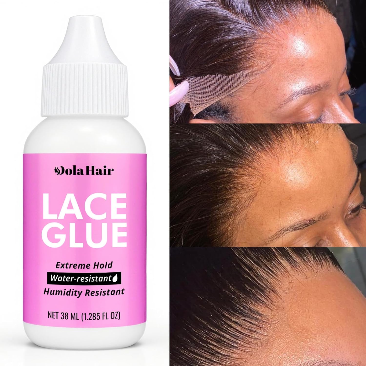Dolahair Extreme Hold Lace Glue for Wigs, Waterproof, Invisible Bonding, 1.285 Ounce