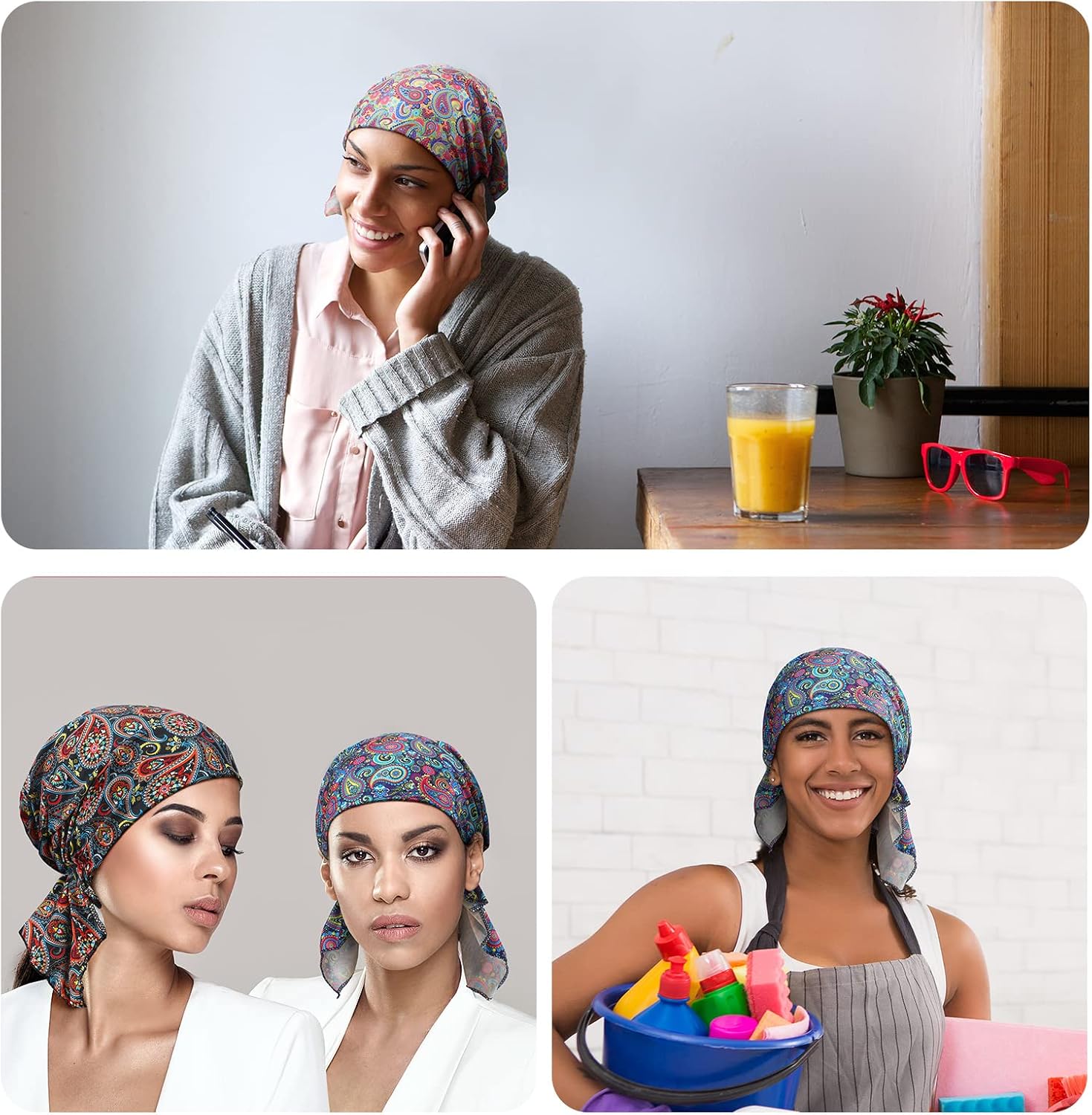 Geyoga 6 Pcs Chemo Headwear for Women