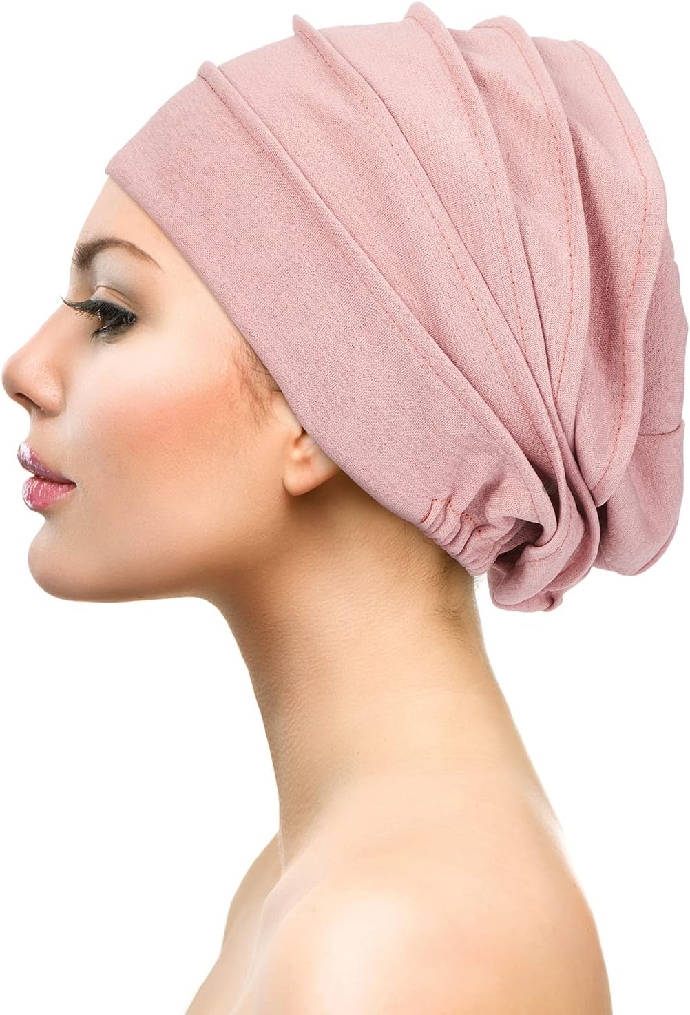 Geyoga 6 Pieces Chemo Headwear Caps for Women Cancer Slouchy Beanies Hats Warm Polyester Turban Hats Stretchy Sleeping