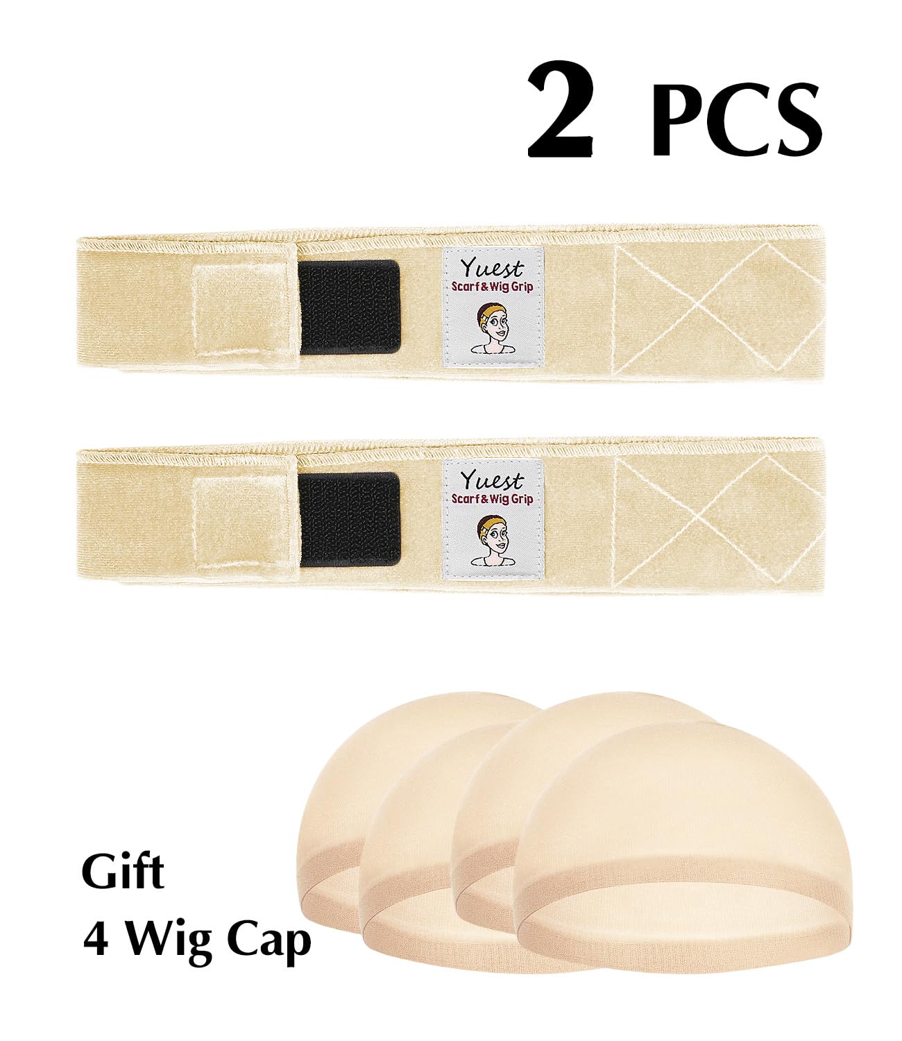 2 Pack Wig Grip Band - Velvet Wig Grips Adjustable Headband Stay Put No Slip Edge Saver