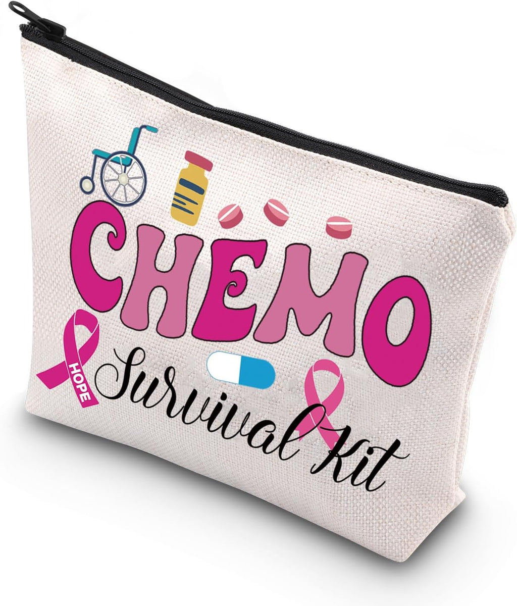WCGXKO Chemo Care Package For Women Chemo Survival Kit Chemotherapy Treatment Zipper Pouch Cosmetic Bag (Chemo purple1)