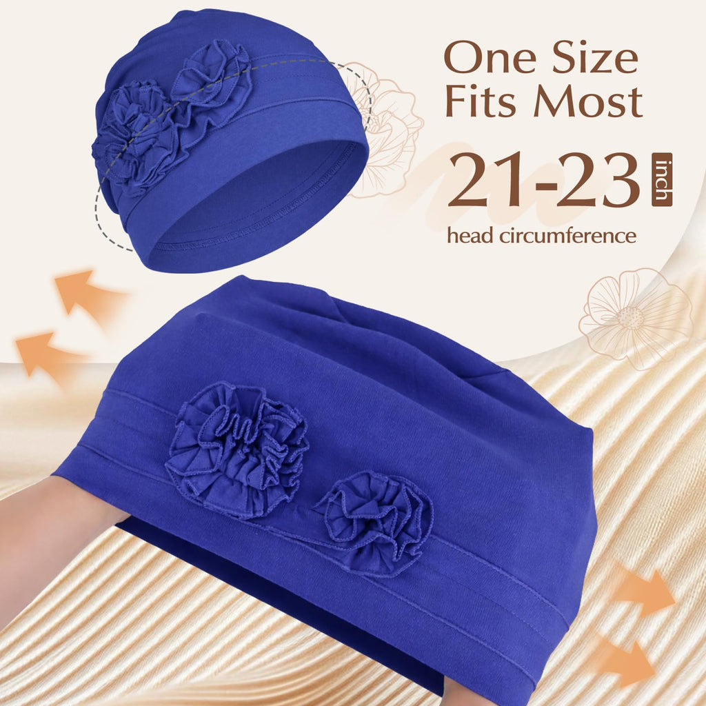 4 Pcs Stylish Cotton Chemo Headwear for Women, Soft Chemo Hats for Hair Loss