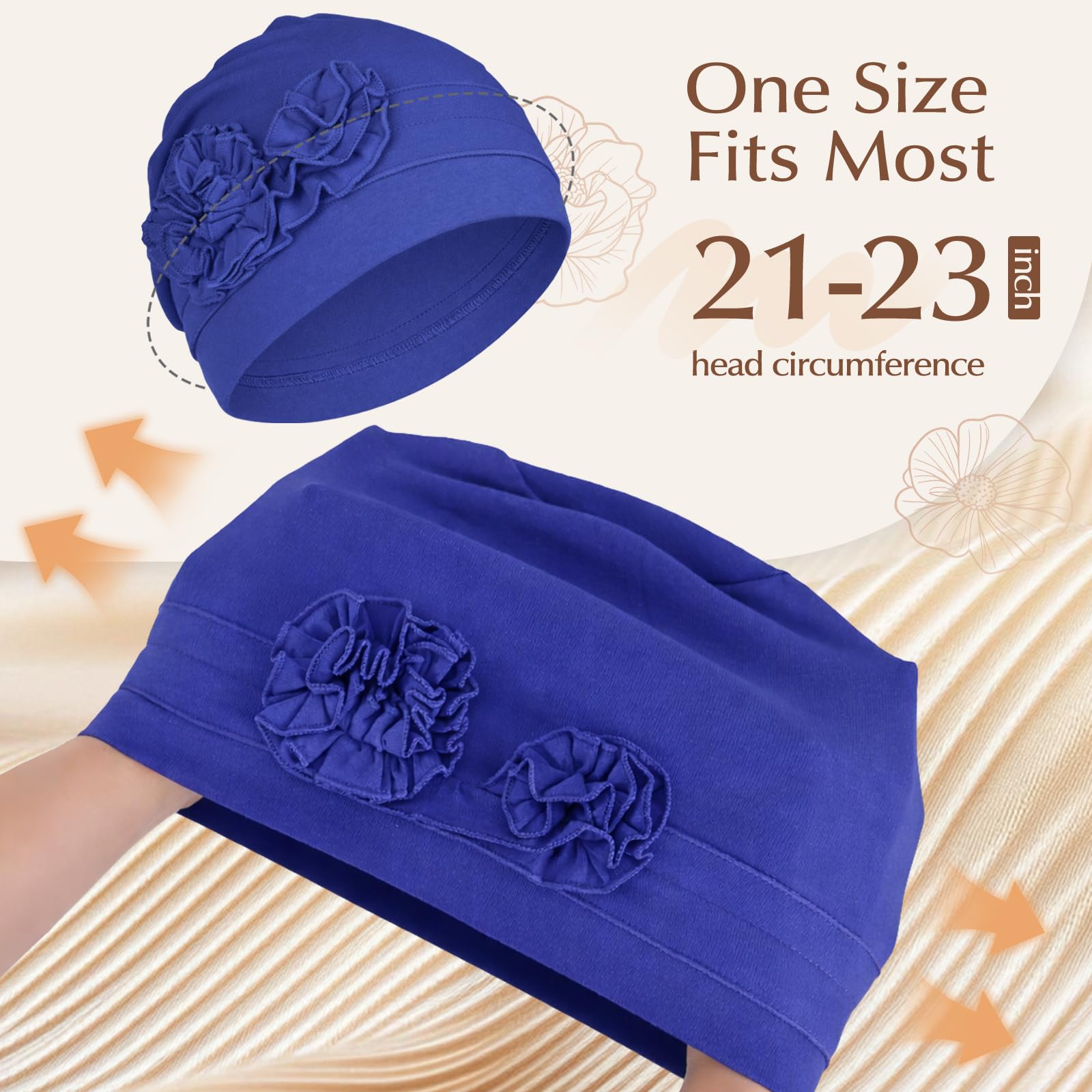 4 Pcs Stylish Cotton Chemo Headwear for Women, Soft Chemo Hats for Hair Loss