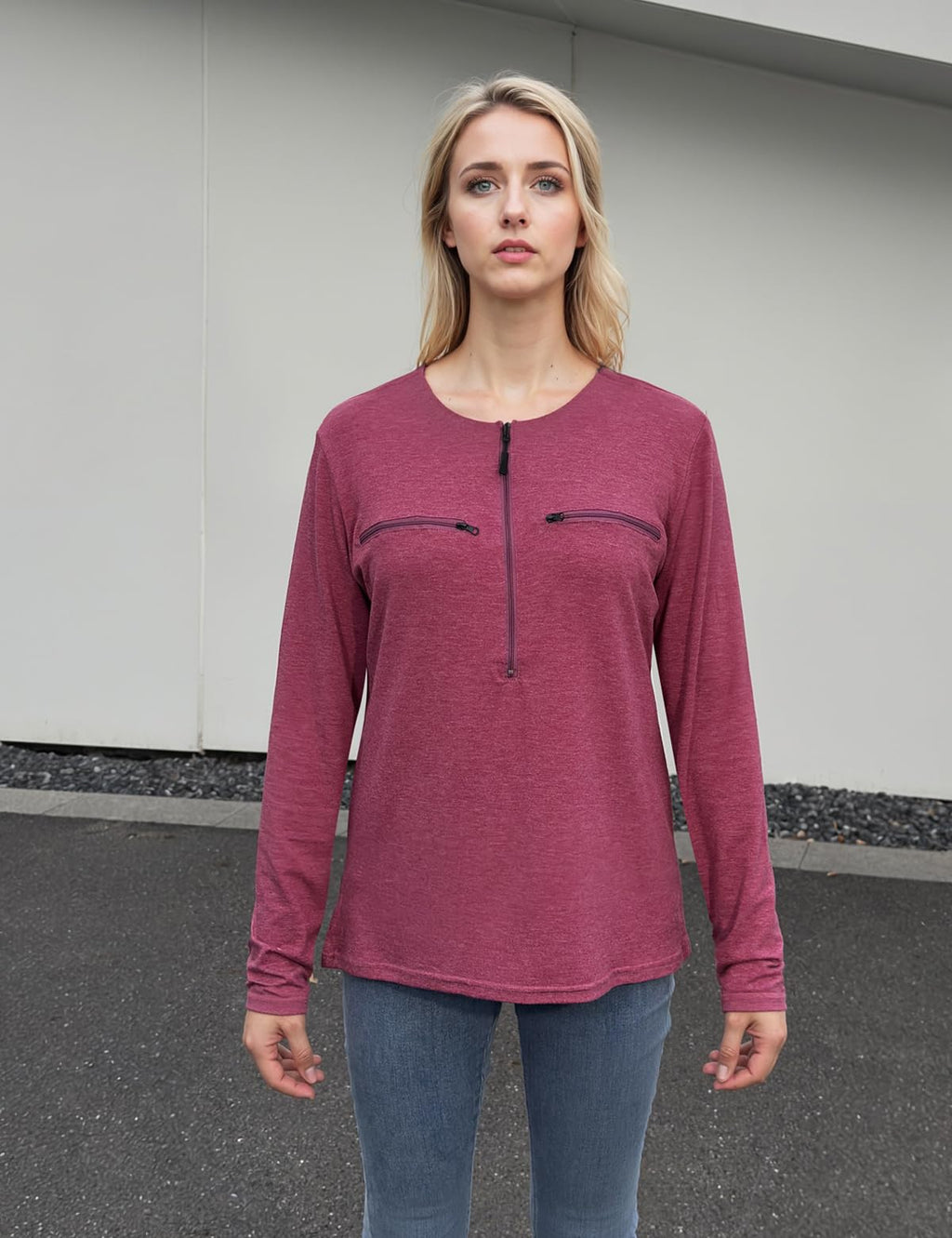 Chemo Port Shirts for Women Long Sleeve Post-Surgery Recovery with 2 Side Snaps Shoulder Surgery & Dialysis Recovery Shirts