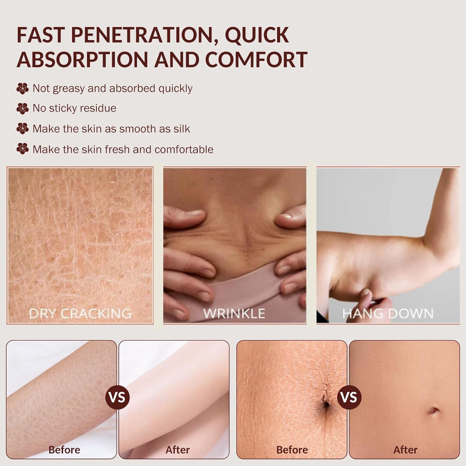 Body Firming Oil, Luxury Body Oil for Crepe Skin, 8 Natural Plant Cold-Pressed Oils, Deep Hydration & Moisturize, Firming Tightening & Hydrating Body Serum, Smooths Skin for Women