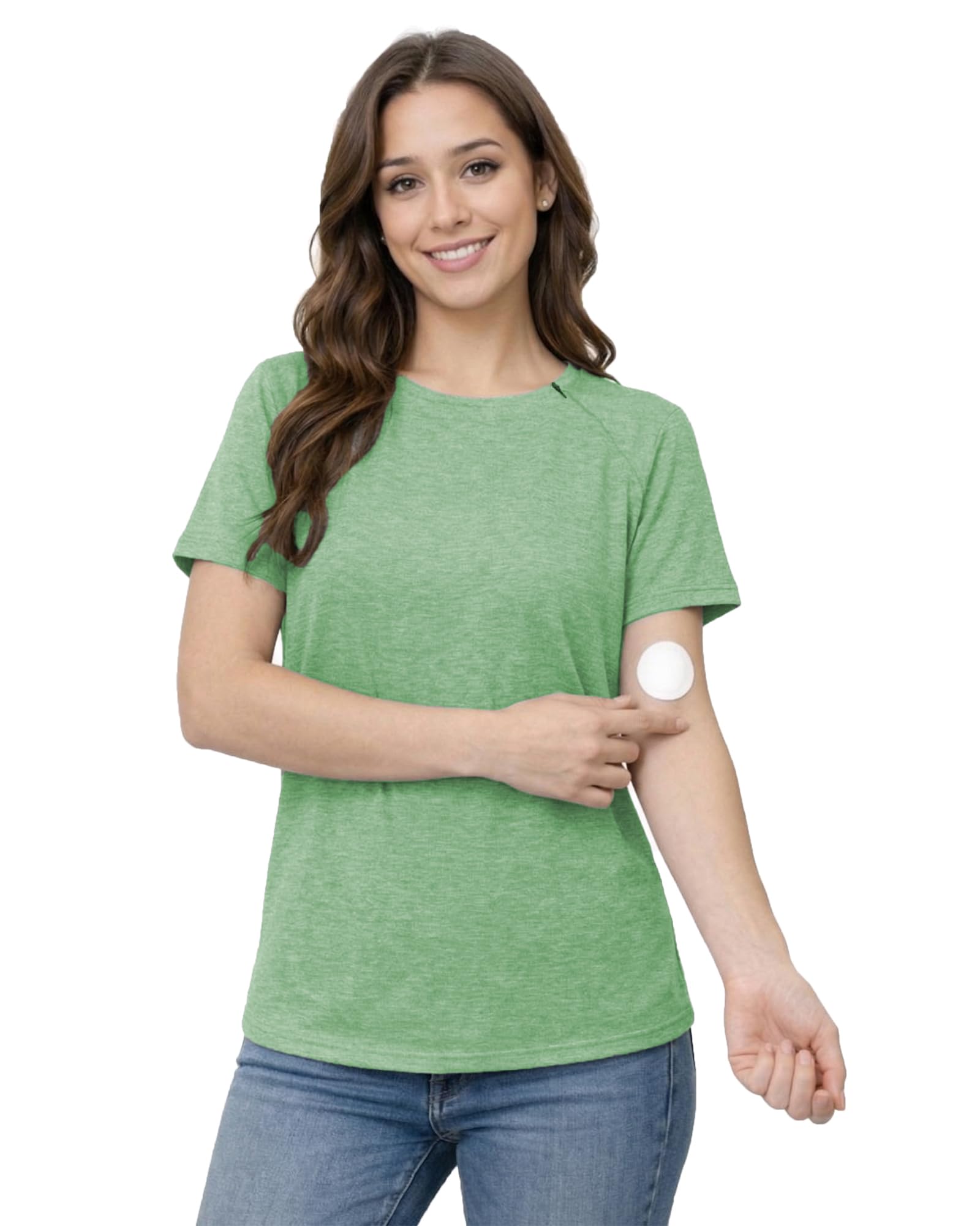 Youdiao Chemo Shirts for Port Access Women Post Shoulder Surgery Shirts with 2 Hidden Side Zippers Short Sleeve Tear Away Top
