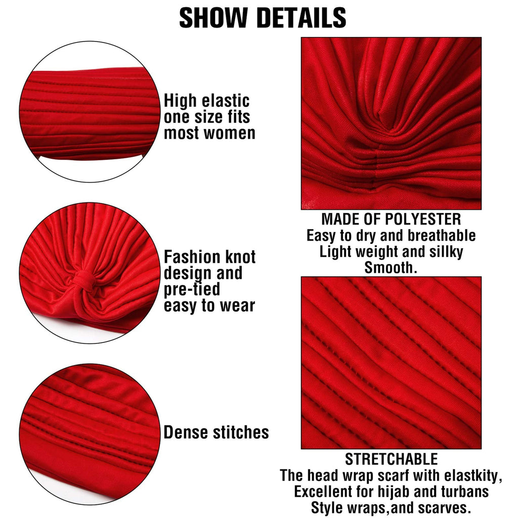 Geyoga 10 Pcs Head Wraps Turbans for Women Head Scarf