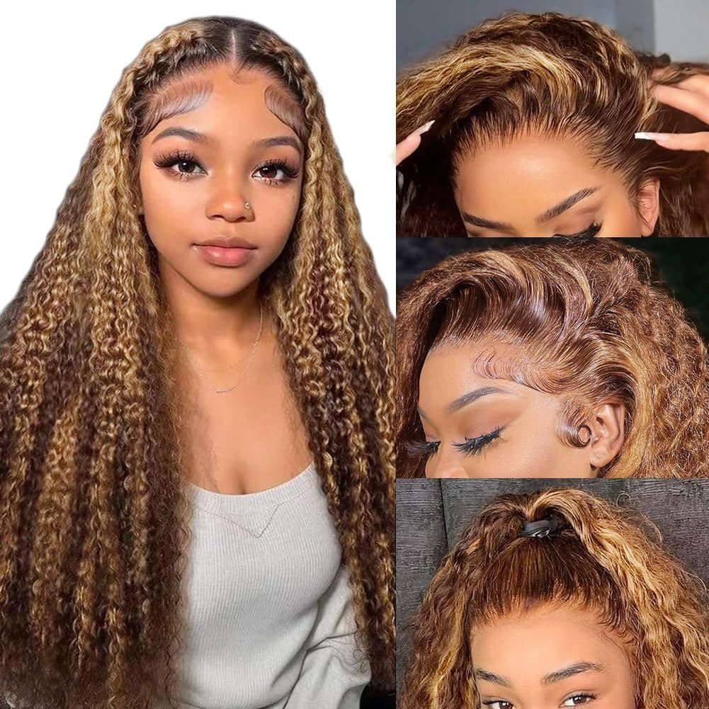 13x6 Deep Wave Lace Front Wigs Human Hair Glueless Wig 200 Density 30 Inch