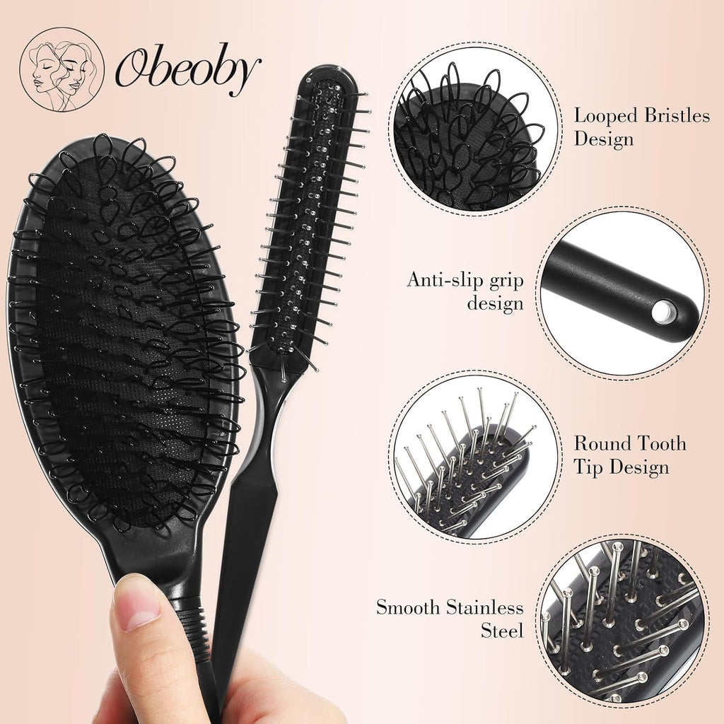 obeoby Wig Stand and Wig Brush Comb Set for Human and Synthetic Hair