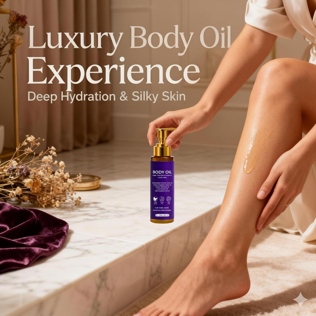 Body Firming Oil, Luxury Body Oil for Crepe Skin, 8 Natural Plant Cold-Pressed Oils, Deep Hydration & Moisturize, Firming Tightening & Hydrating Body Serum, Smooths Skin for Women