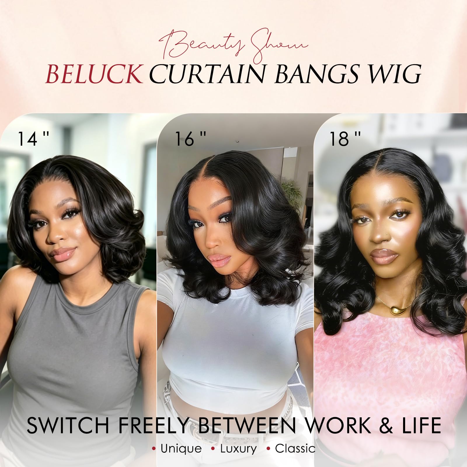 Beluck Short 13x6 Lace Front Bob Wig Human Hair For Black Women