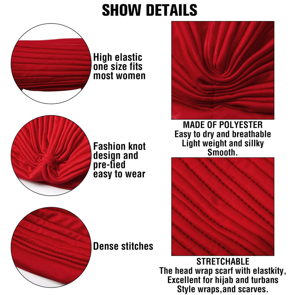 Geyoga 10 Pcs Head Wraps Turbans for Women Head Scarf