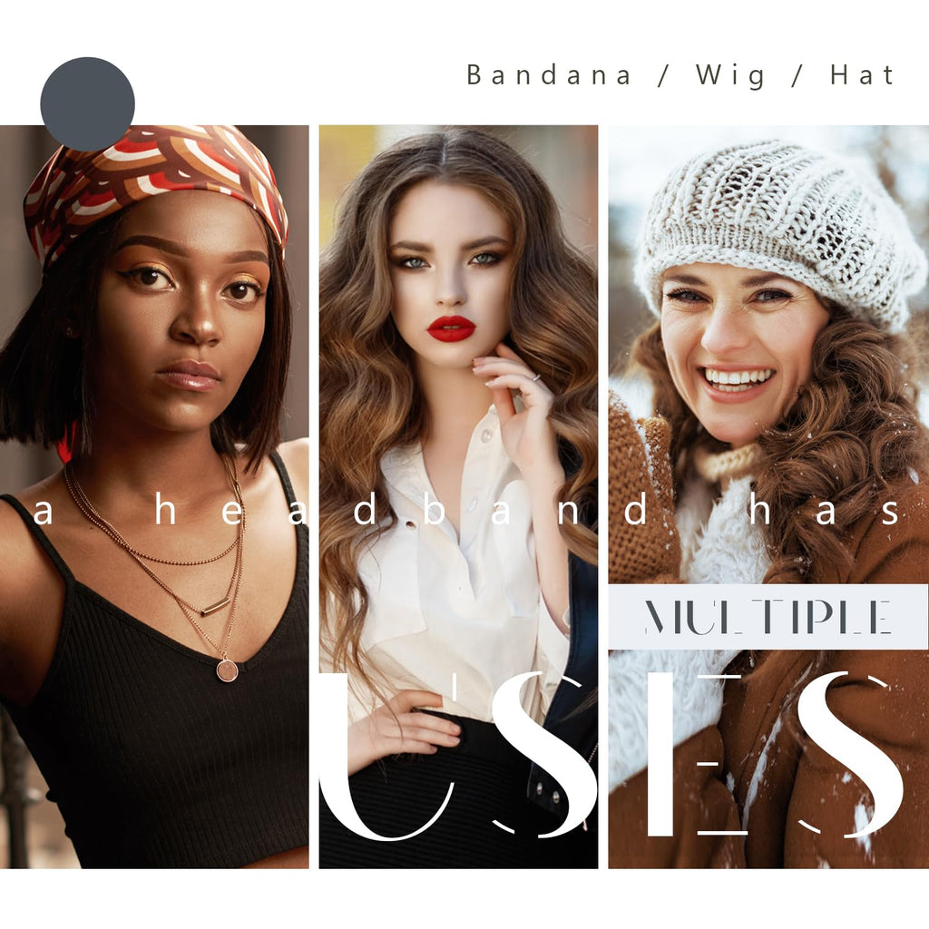 Dreamlover Wig Grip Band, Non-Slip 2 PCS Adjustable Headband for Wigs, Nude