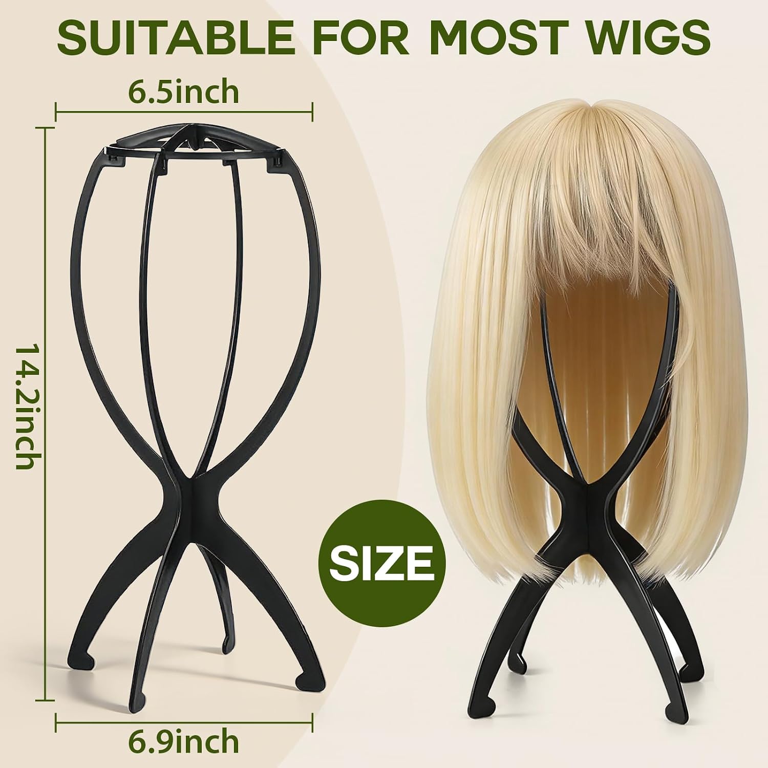 Wig Head Stand with Wig Brush Comb Set Travel Wigs Holder Comb Set for Women Human and Synthetic Hair | 2in 1 Wig Milk Spray & Shampoo Hydrates & Moisturizes, Promotes Silkiness & Shine Easy Combing