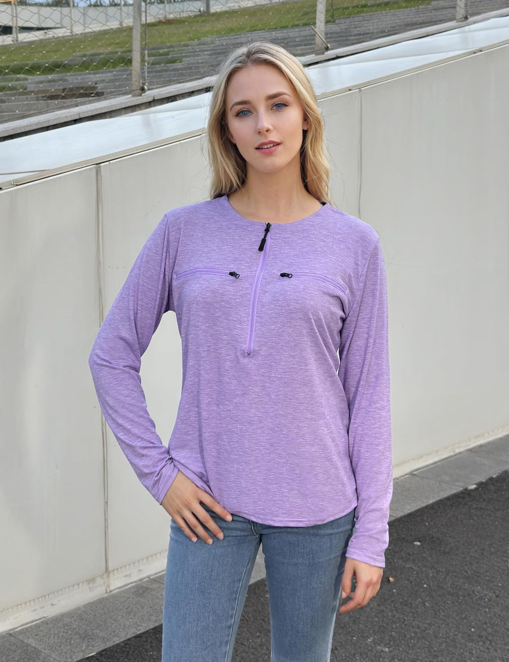 Chemo Port Shirts for Women Long Sleeve Post-Surgery Recovery with 2 Side Snaps Shoulder Surgery & Dialysis Recovery Shirts
