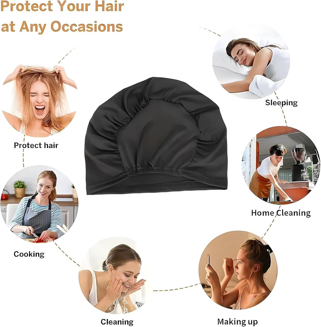 Cmonie 9-12 Pcs Solid Women Chemo Hat Stretchy Turban Beanie