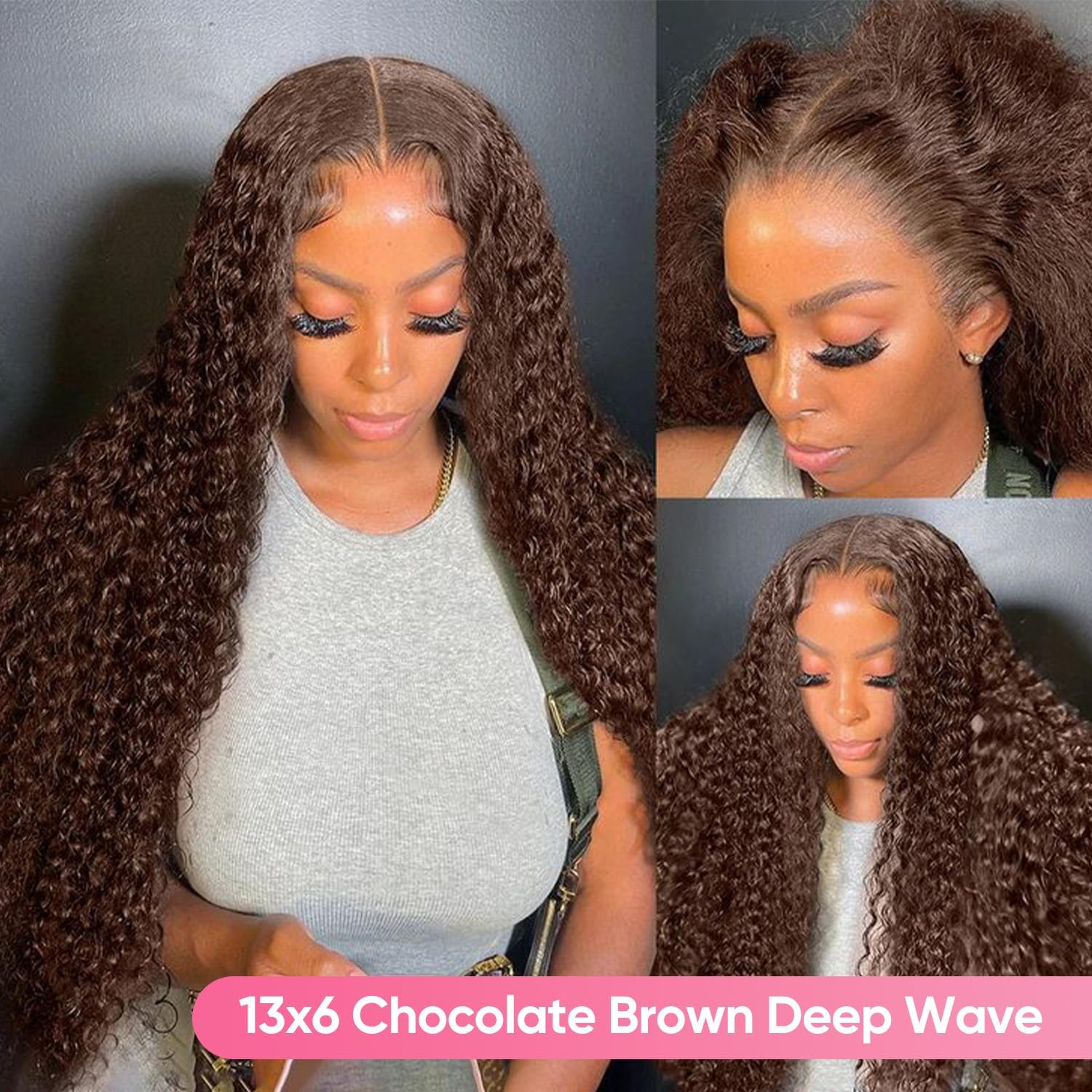13x6 Deep Wave Lace Front Wigs Human Hair Glueless Wig 200 Density 30 Inch