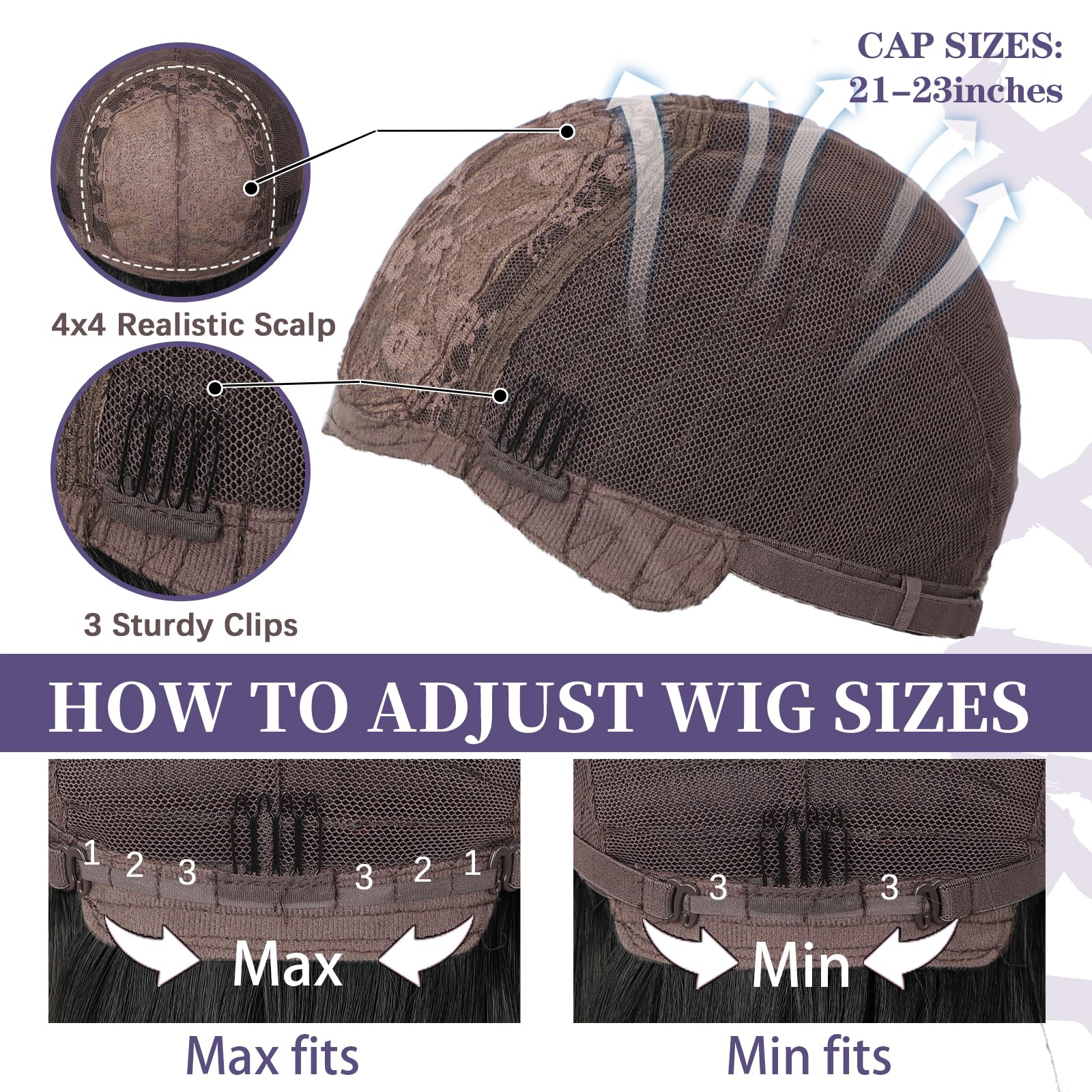 XIXIBI Wig with Bangs for Women,Long Straight,Brown Blonde Highlight