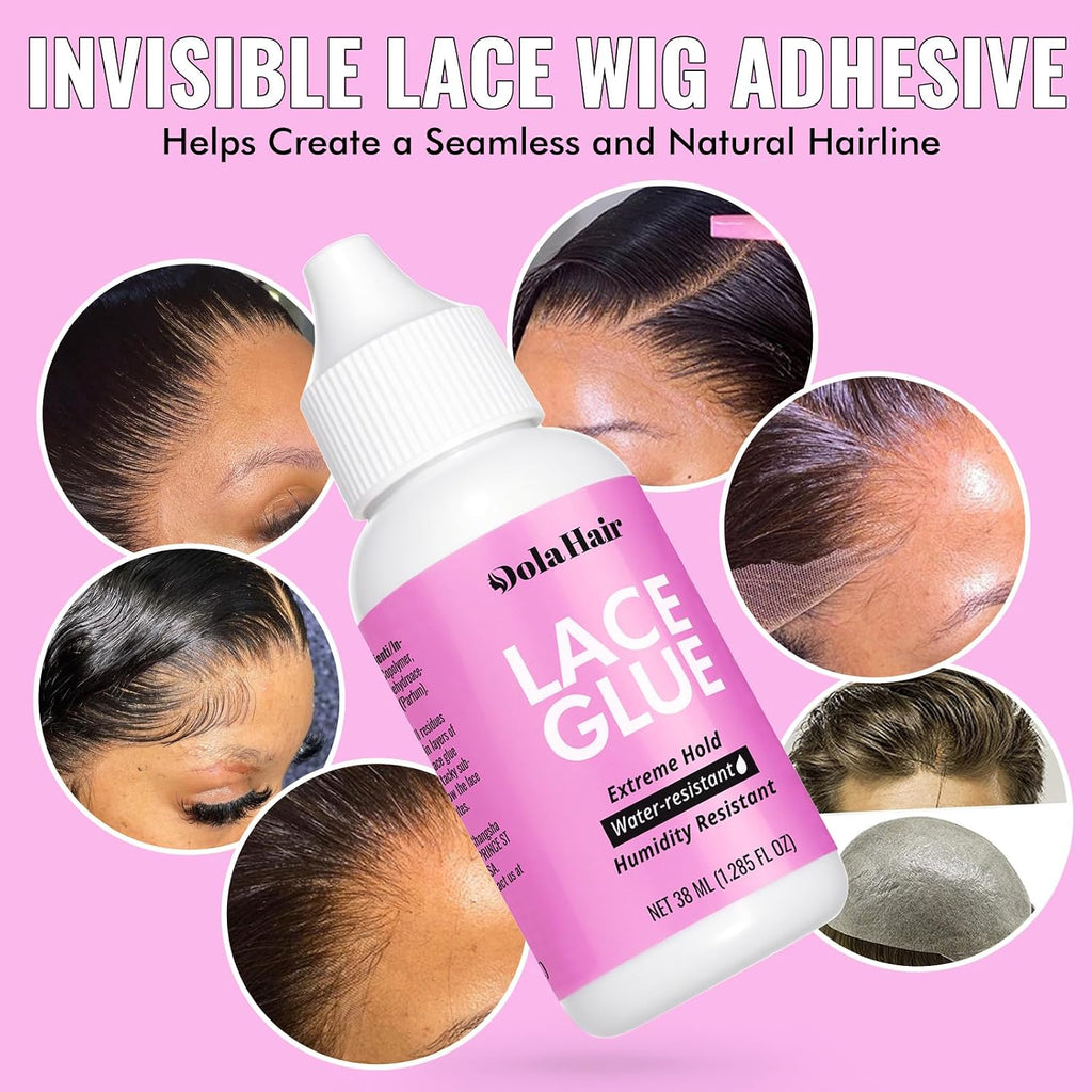 Dolahair Extreme Hold Lace Glue for Wigs, Waterproof, Invisible Bonding, 1.285 Ounce