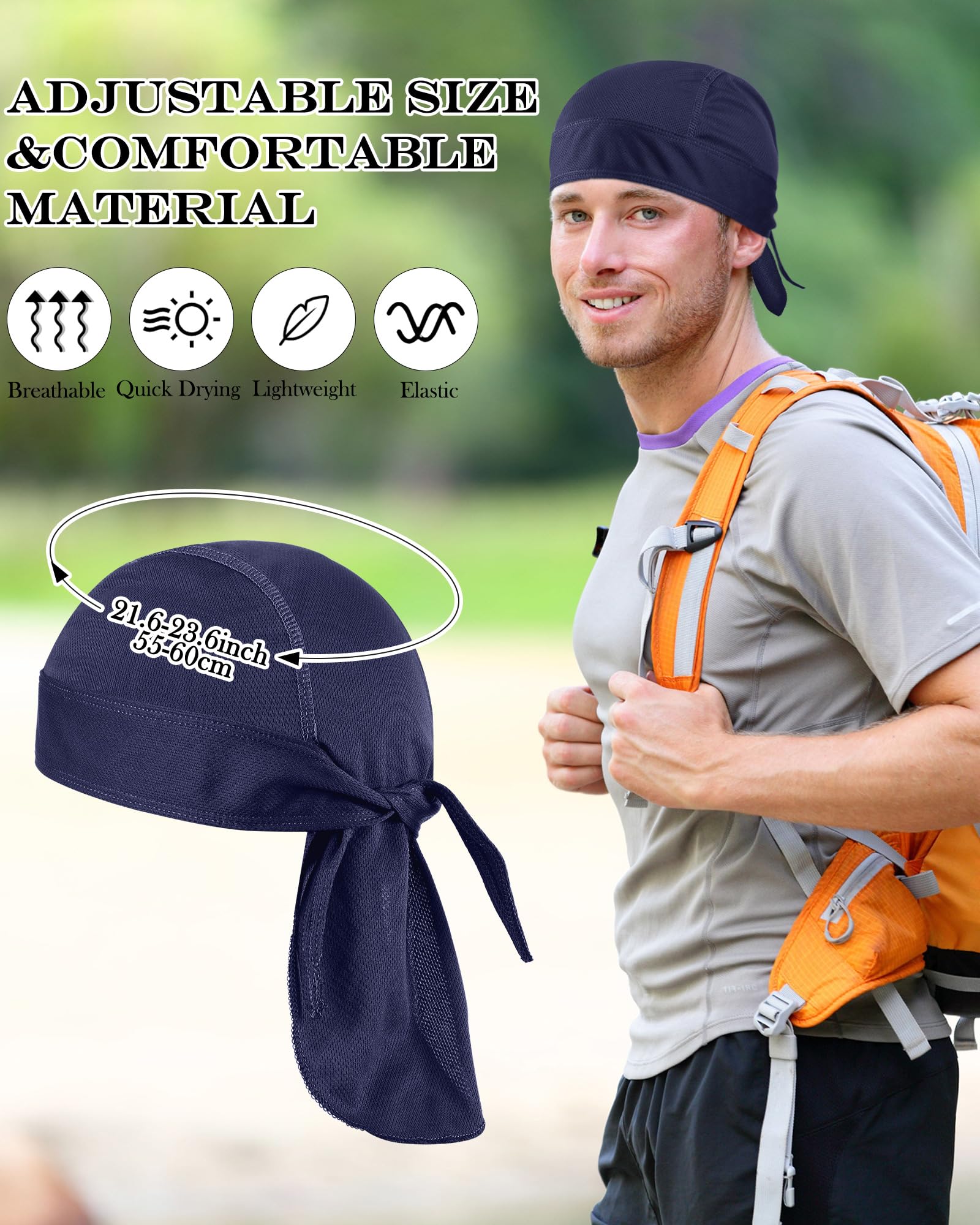 Foaincore 8 Pack Do Rags for Men