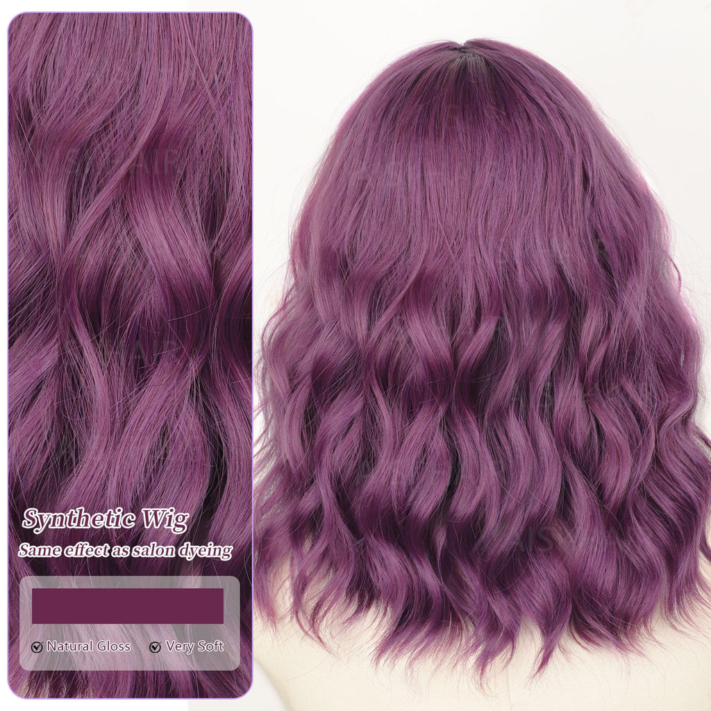 AISI HAIR 14Inch Dark to Light Blonde Wig for Women,Wave Synthetic Lace Wig