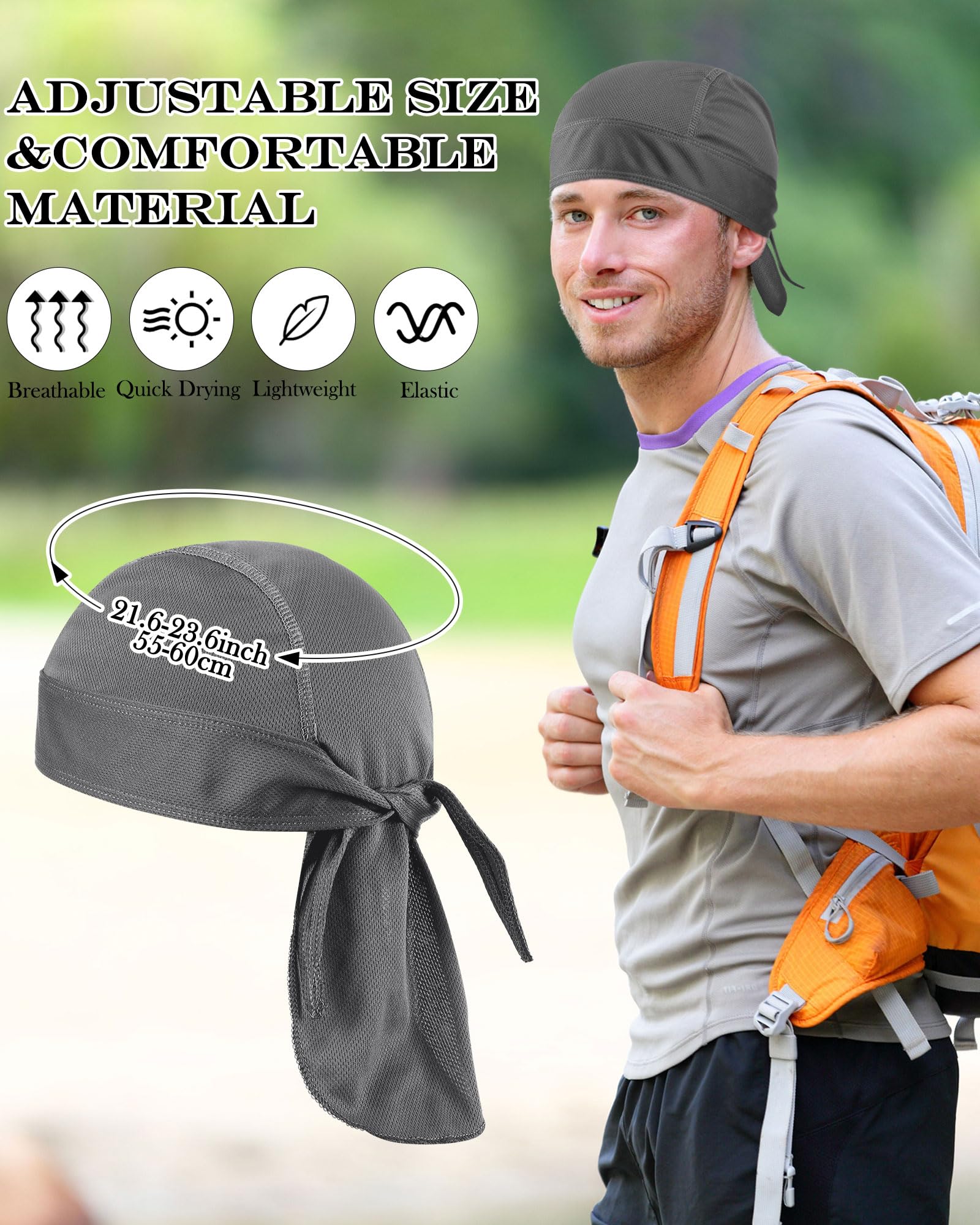 Foaincore 8 Pack Do Rags for Men