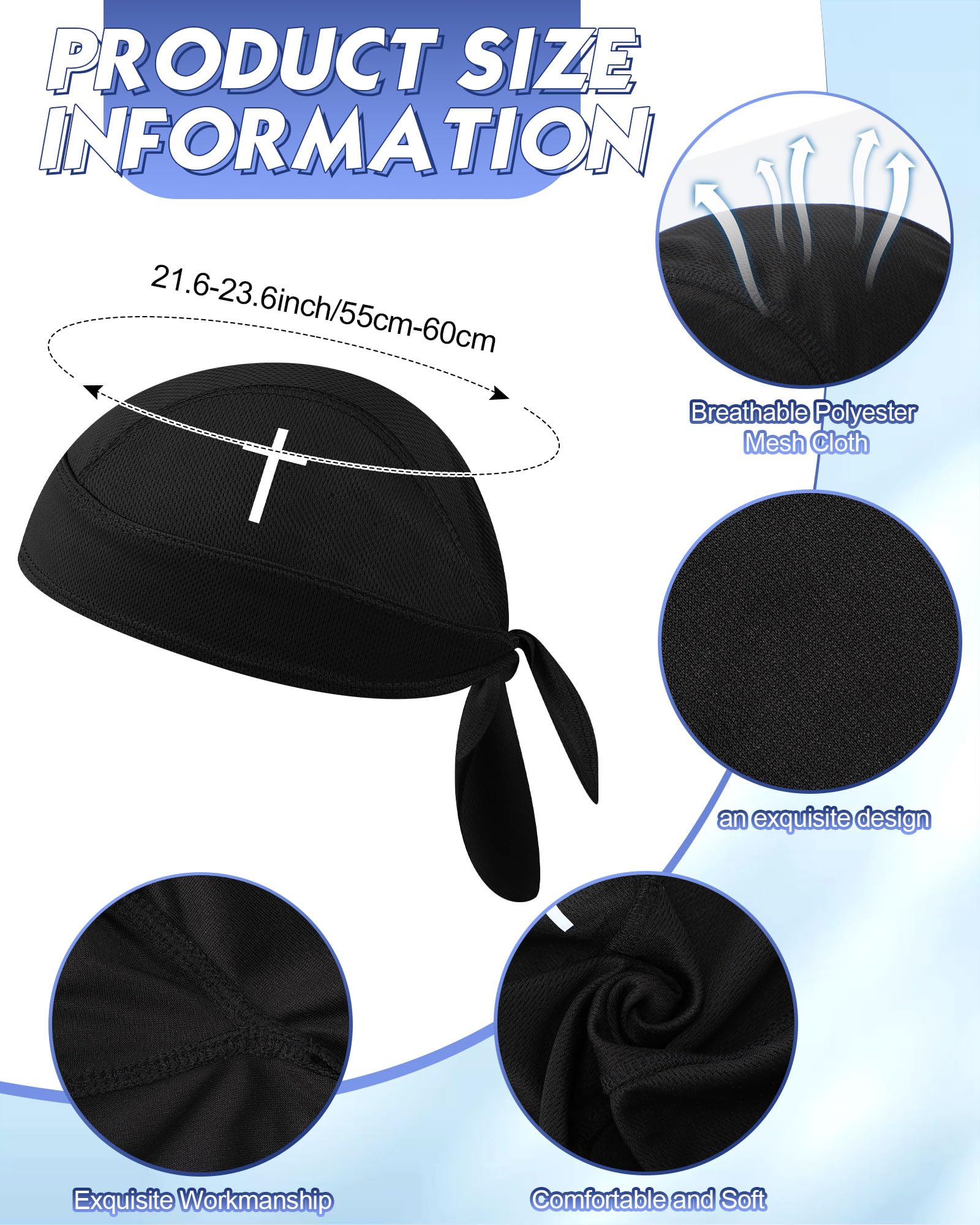Foaincore 8 Pack Do Rags for Men