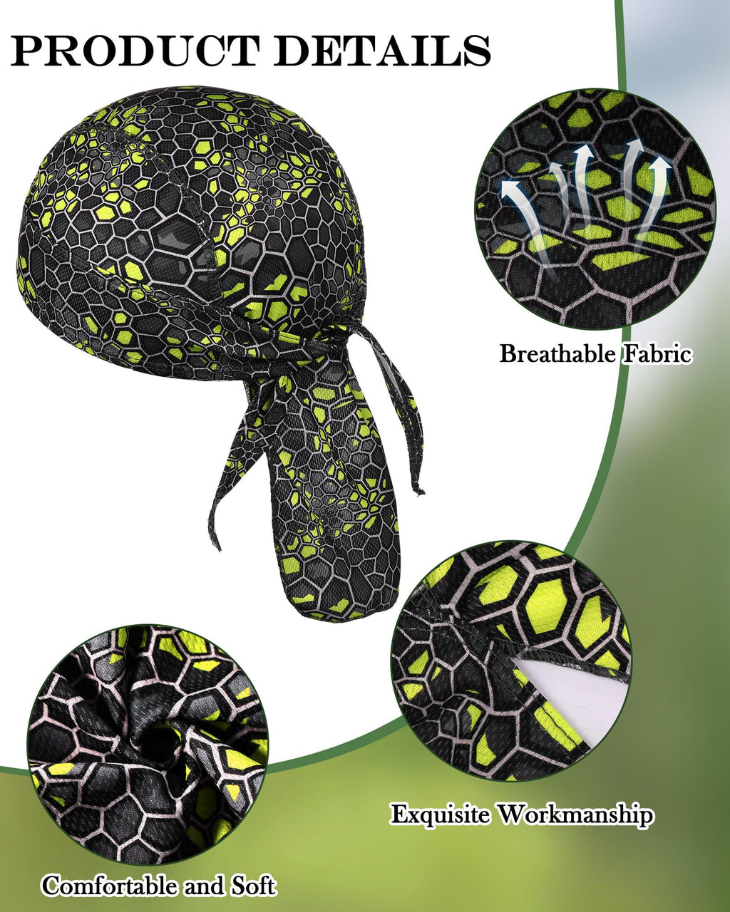 Foaincore 8 Pack Do Rags for Men