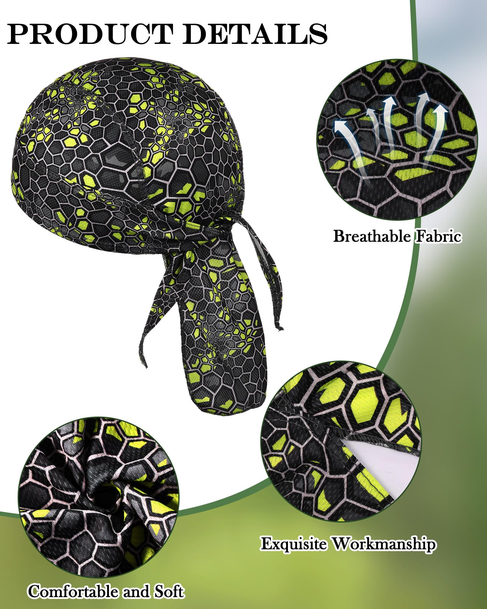 Foaincore 8 Pack Do Rags for Men
