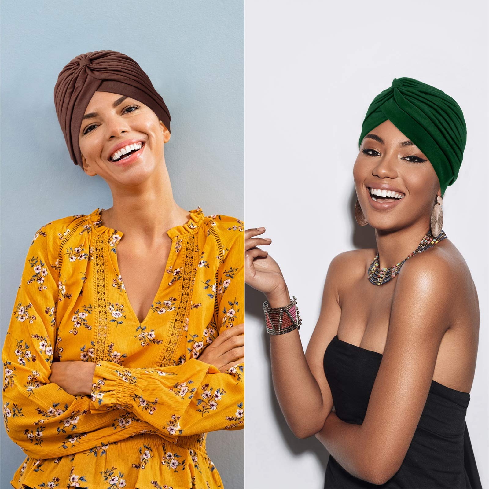 Geyoga 10 Pcs Head Wraps Turbans for Women Head Scarf