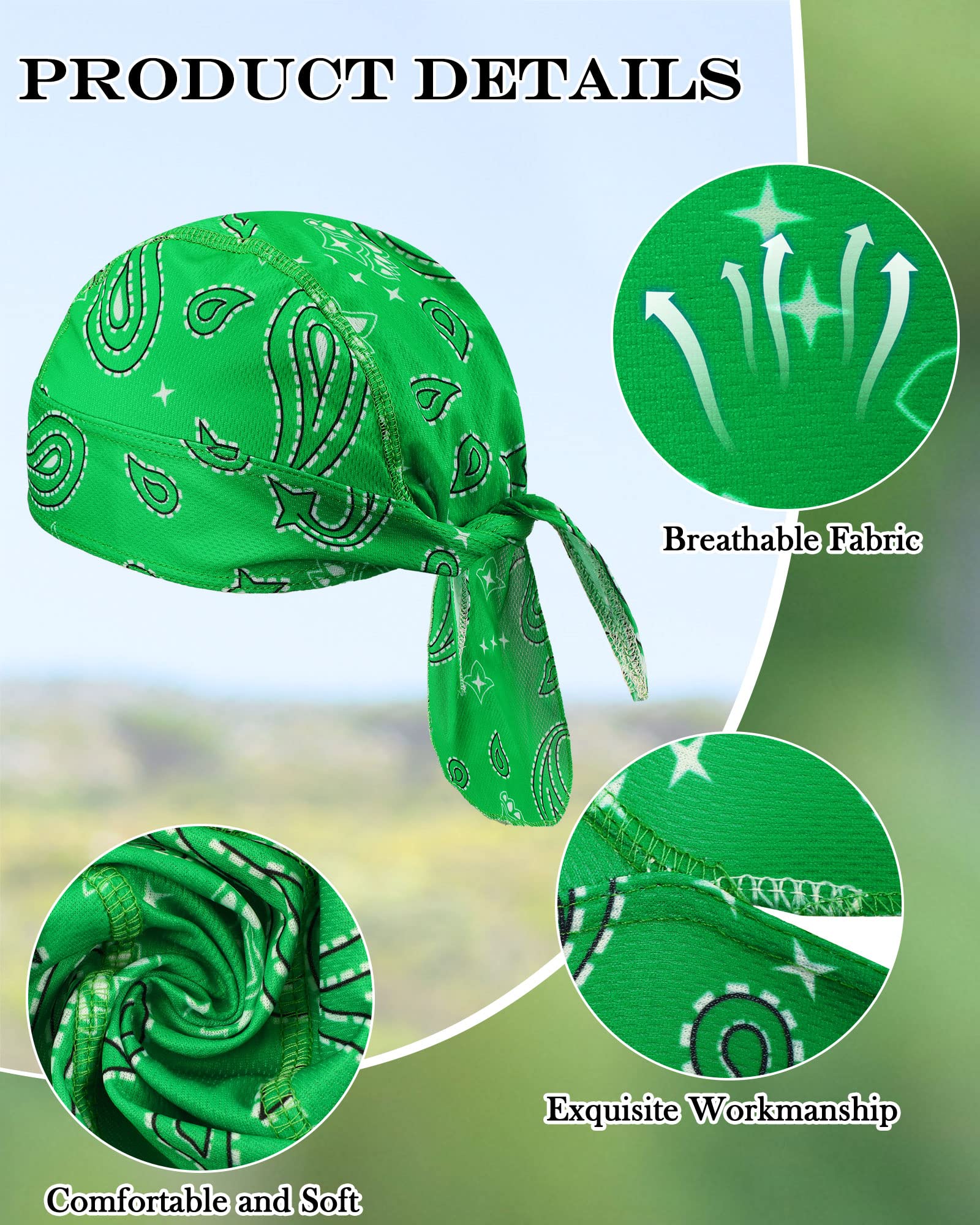 Foaincore 8 Pack Do Rags for Men