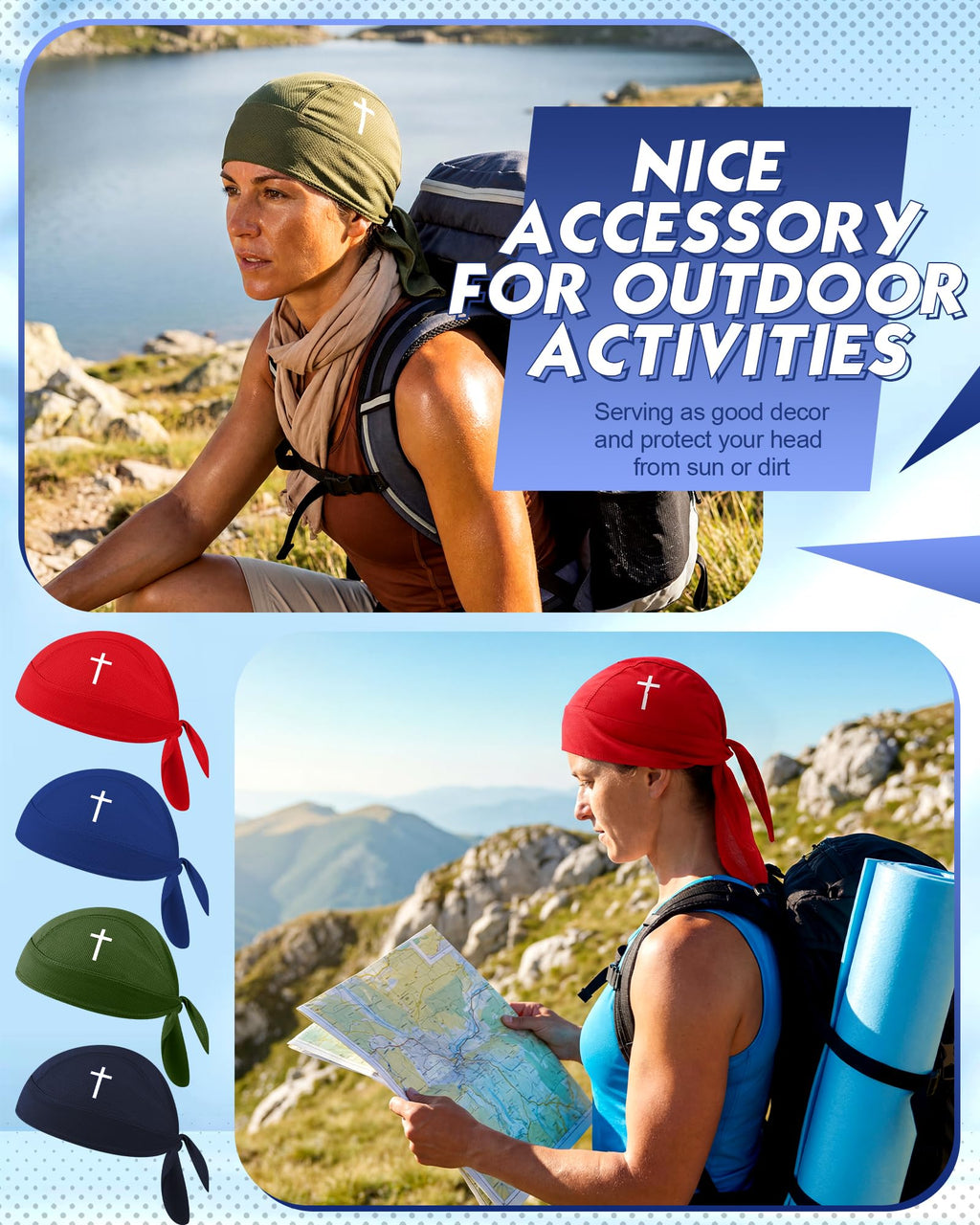Foaincore 8 Pack Do Rags for Men