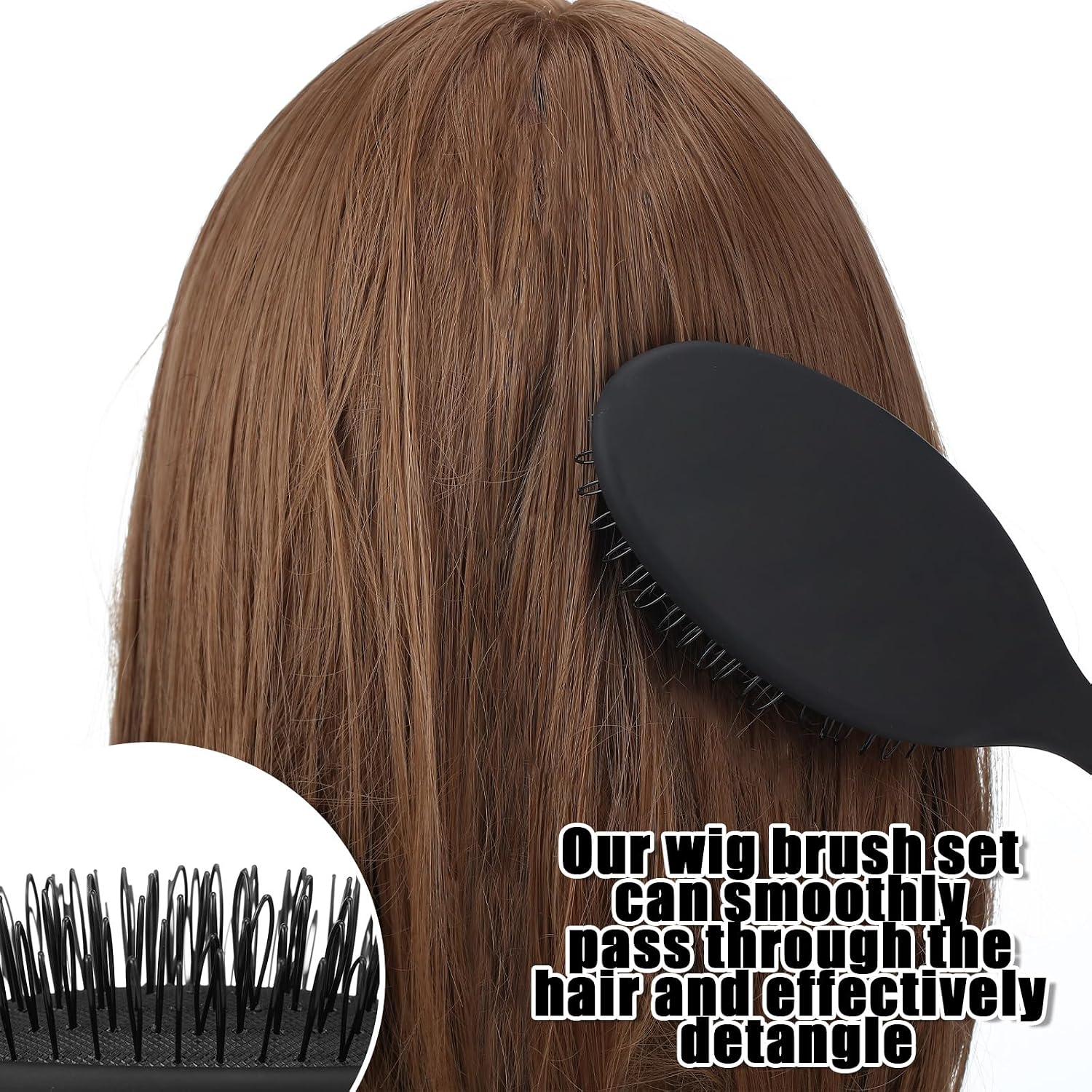ProSuites 2 Pack Wig Head Stand with 3 PCS Wig Brush Comb, Travel Wig Holder Comb Set for Women Multiple Wigs