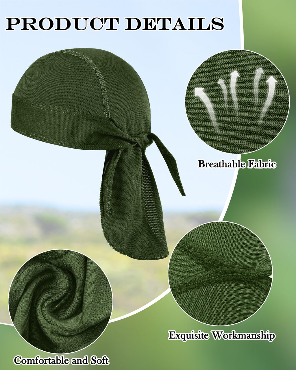 Foaincore 8 Pack Do Rags for Men