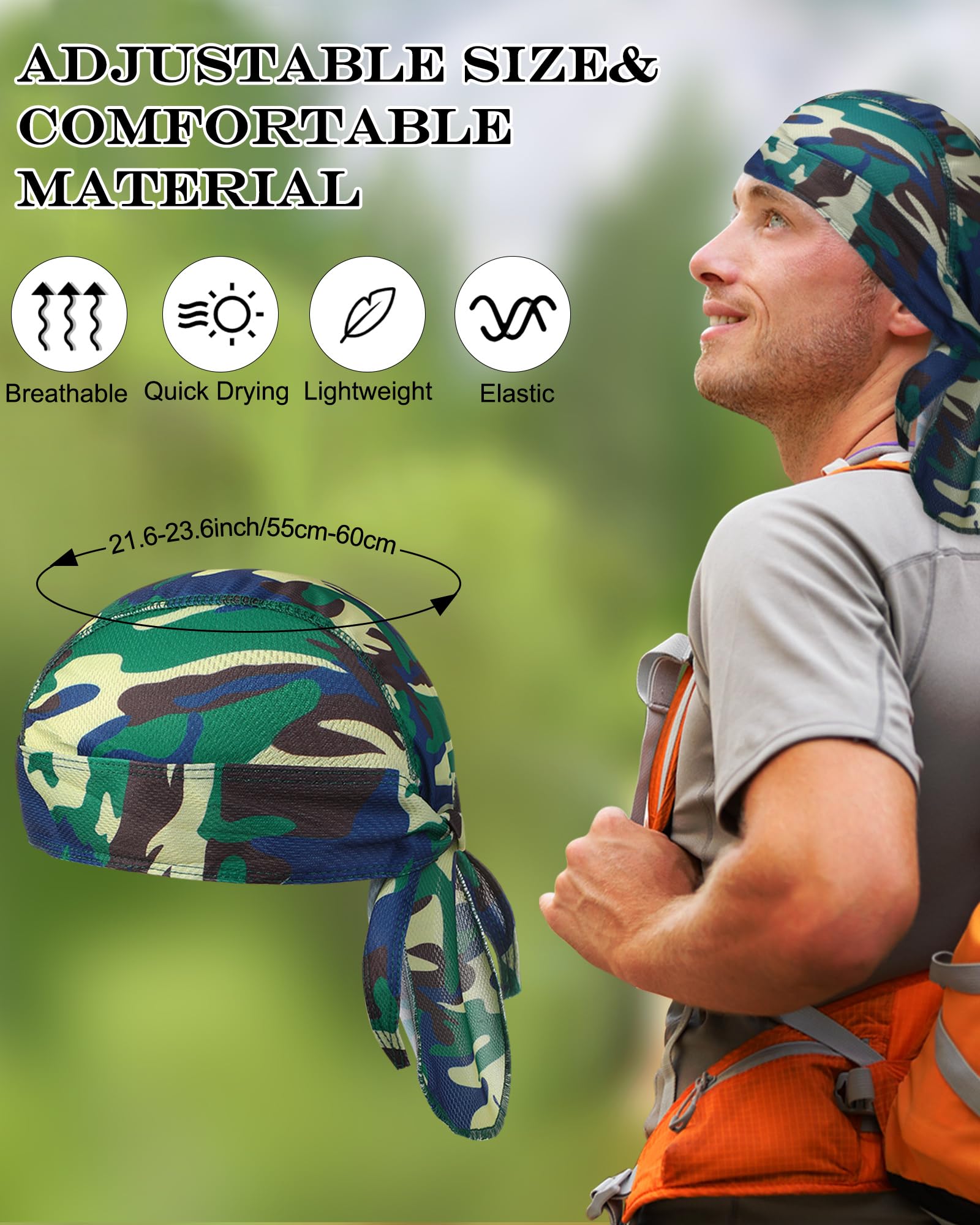 Foaincore 8 Pack Do Rags for Men