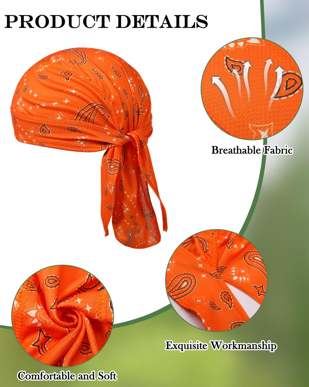 Foaincore 8 Pack Do Rags for Men