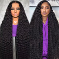 13x6 Deep Wave Lace Front Wigs Human Hair Glueless Wig 200 Density 30 Inch