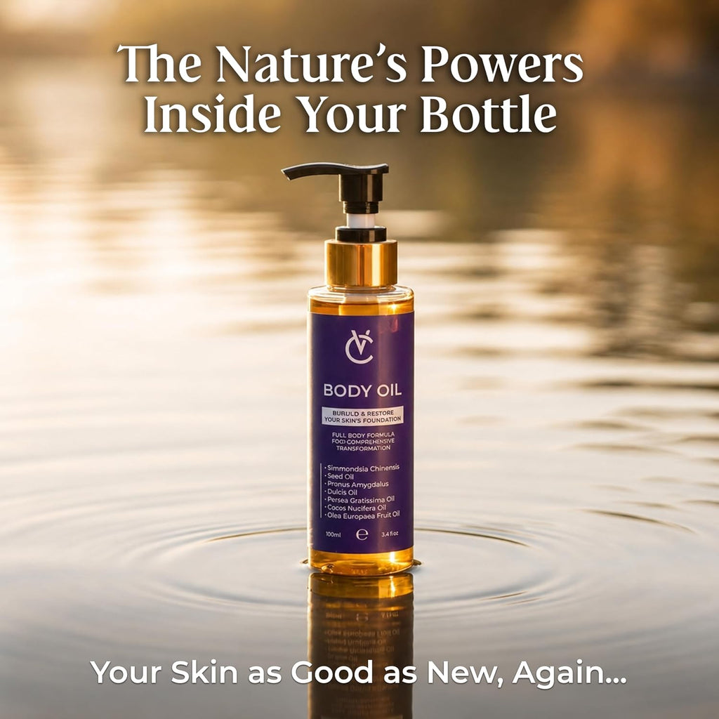 Body Oil for Crepey, Dry & Mature Skin | 3.4 fl oz | 9 Oils Mix