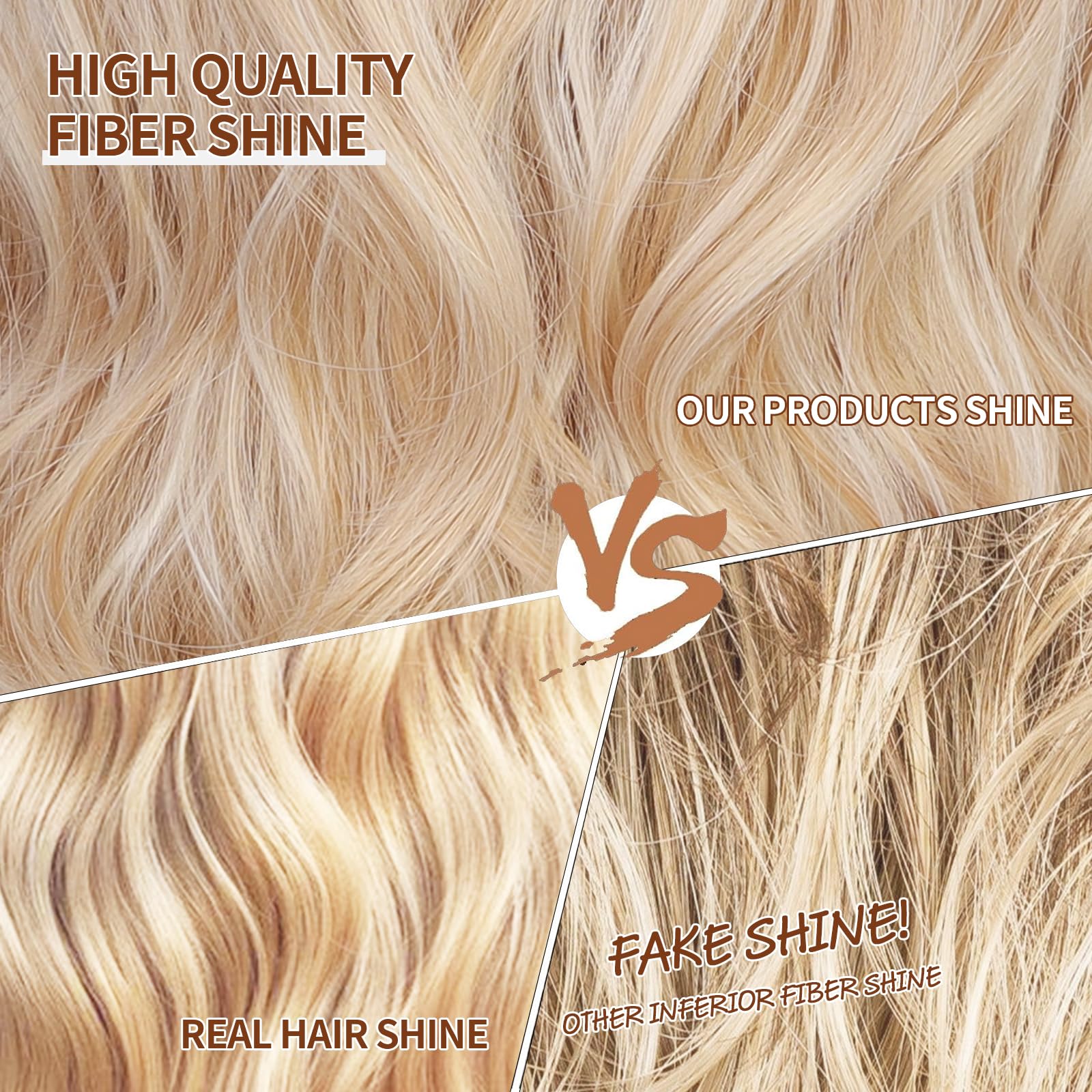 Lativ Ombre Blonde Brown Wig with Bangs Long Wavy Curly Wig with Brown End