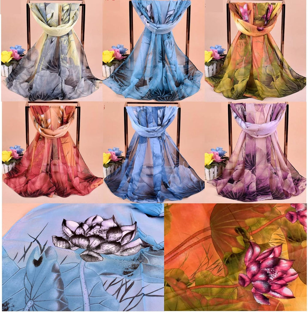 Sureio 6 Pcs Scarves for Women Lightweight Long Shawl Wraps