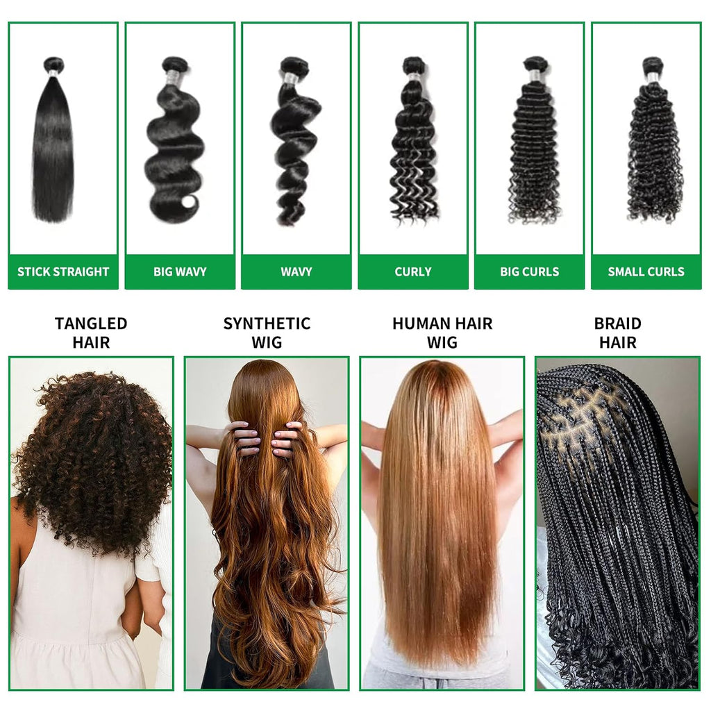 Goiple Wig Shampoo & Wig Milk Spray for Synthetic Hair Human Wigs, Detangle and Anti-Frizz, Hydrates & Moisturizes Synthetic Wig Shampoo, Conditioner＆Detangler 2 in 1 Moisturize Spray Detangler Brush