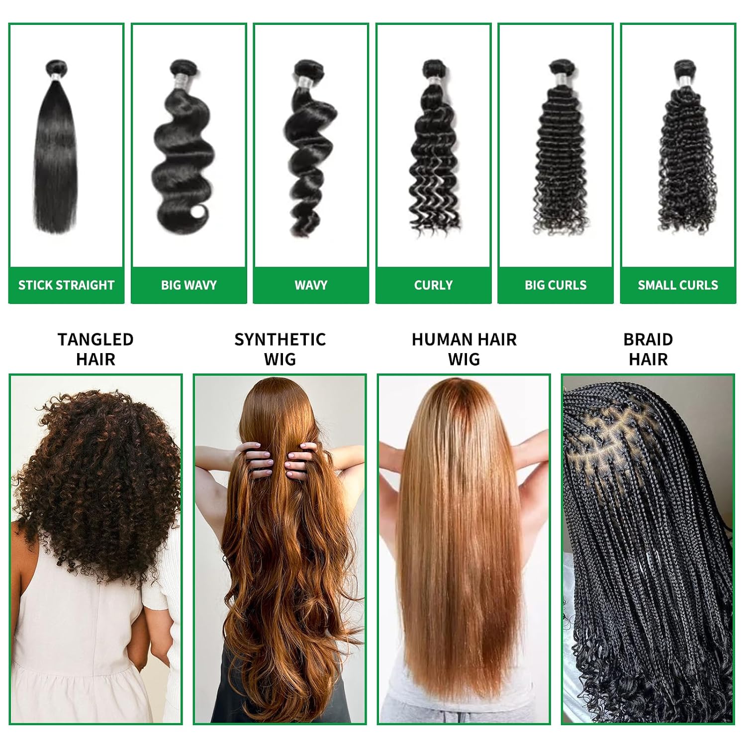 Goiple Wig Shampoo & Wig Milk Spray for Synthetic Hair Human Wigs, Detangle and Anti-Frizz, Hydrates & Moisturizes Synthetic Wig Shampoo, Conditioner＆Detangler 2 in 1 Moisturize Spray Detangler Brush