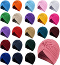 Syhood 22 Pieces Stretch Turbans Chemo Head Wrap Cancer Head Beanie Twisted Turban Cap Cover Hats for Women