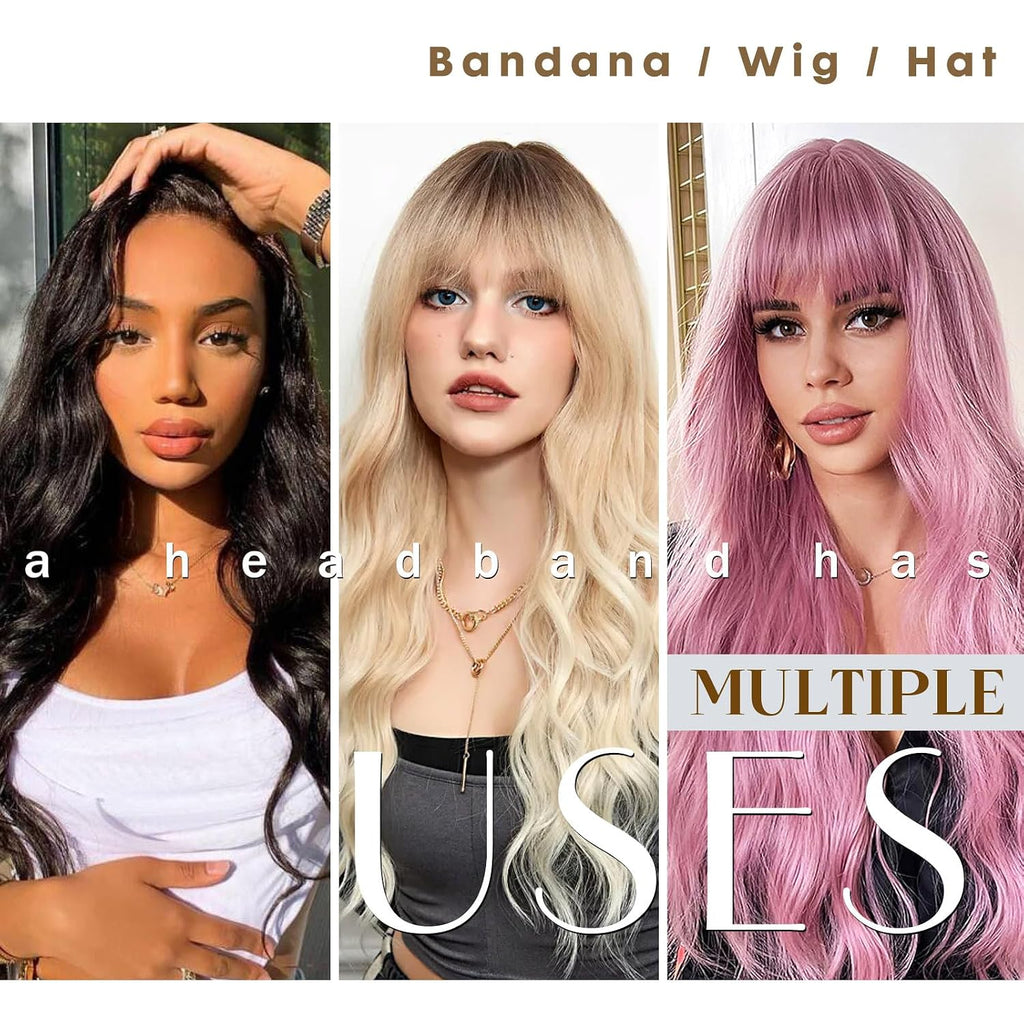 2 Pack Wig Grip Band - Velvet Wig Grips Adjustable Headband Stay Put No Slip Edge Saver