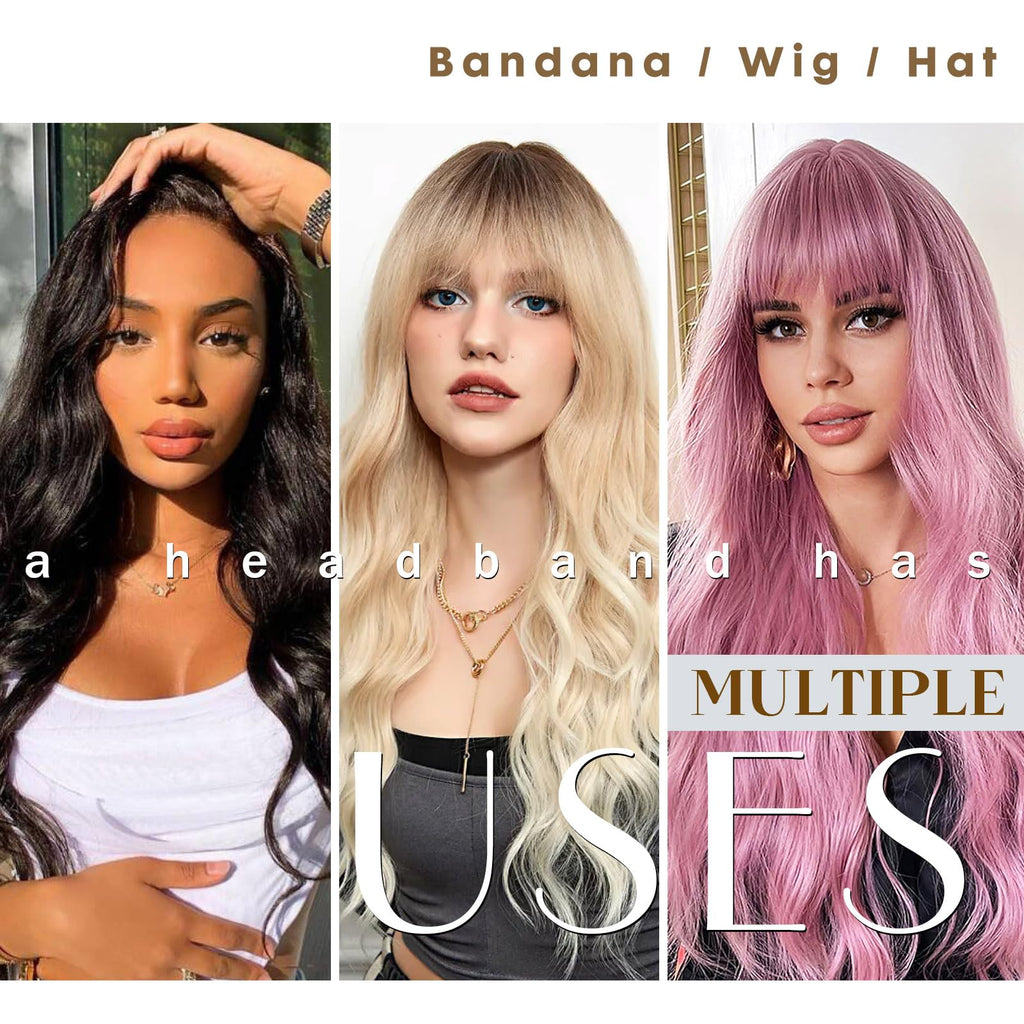 2 Pack Wig Grip Band - Velvet Wig Grips Adjustable Headband Stay Put No Slip Edge Saver