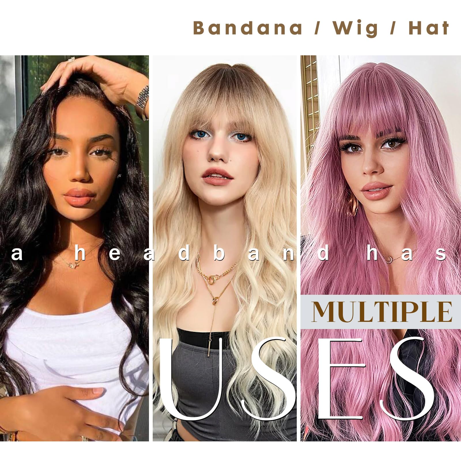 2 Pack Wig Grip Band - Velvet Wig Grips Adjustable Headband Stay Put No Slip Edge Saver