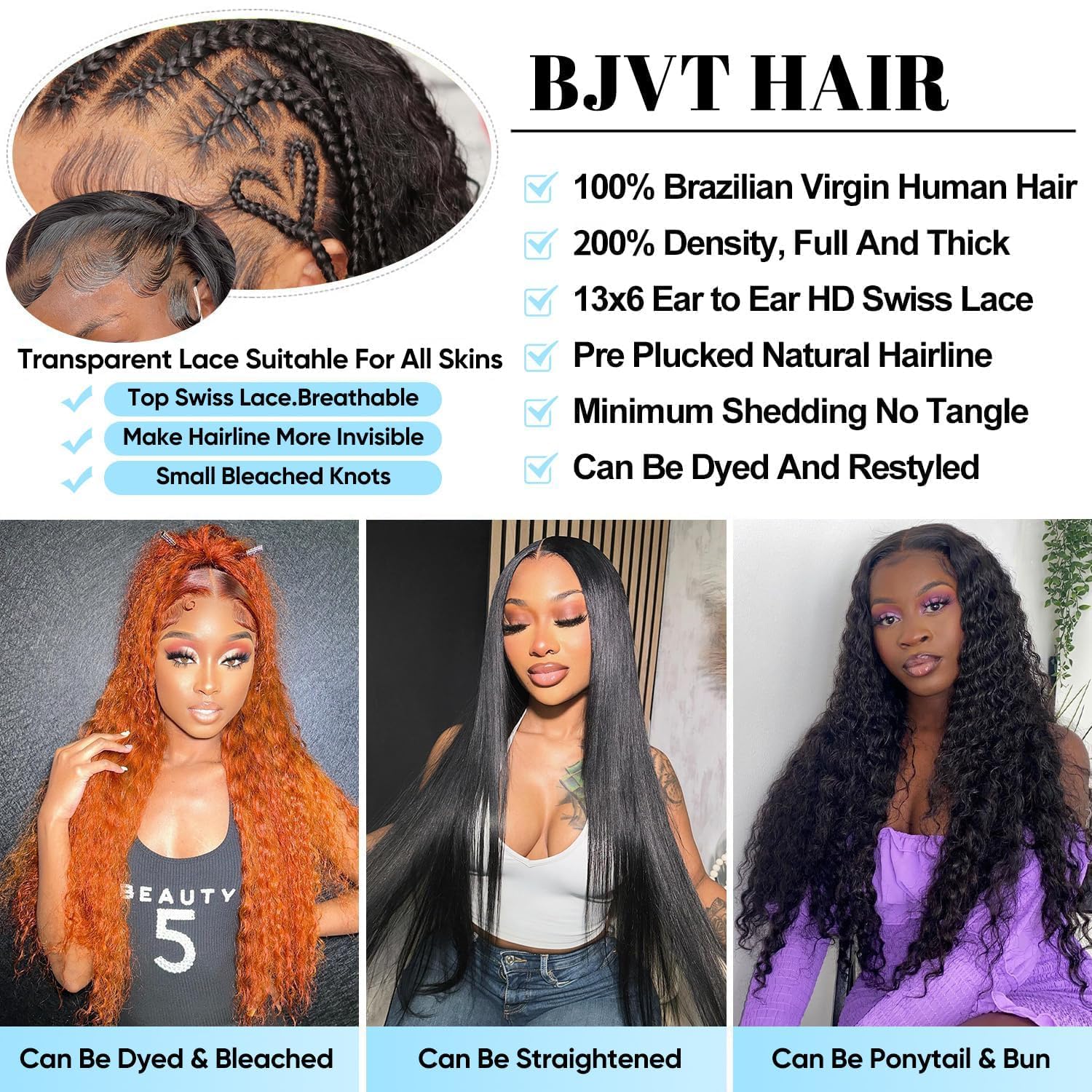 13x6 Deep Wave Lace Front Wigs Human Hair Glueless Wig 200 Density 30 Inch